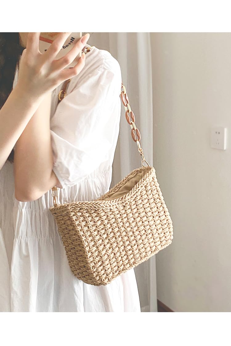 Ulisty Women's Small Handwoven Mini Crossbody Bag - Boho Square Purse with Adjustable Strap for Casual Outings, Travel & Shopping