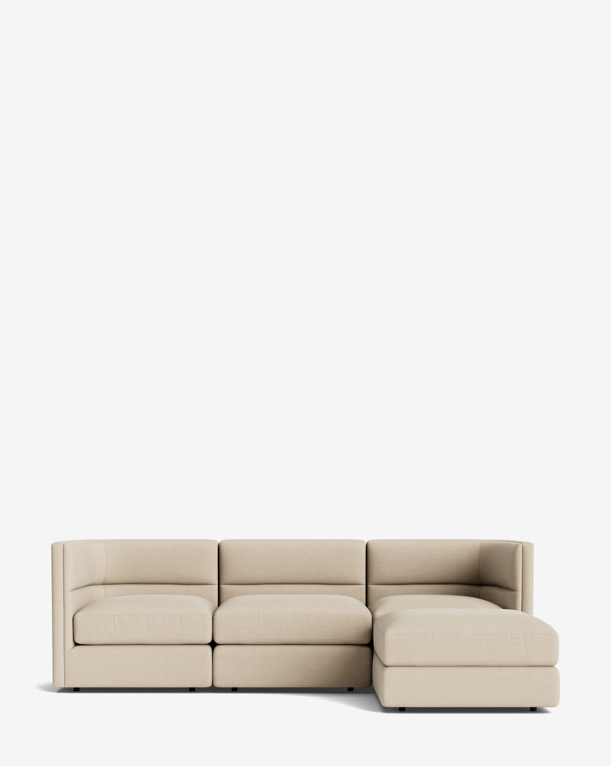 Claremont Modular Sofa with Ottoman 99 - Modern Sectional Couch Set for Living Room, Lounge & Home Theater - Comfortable L-Shaped Sofa with Ottoman for Small Spaces