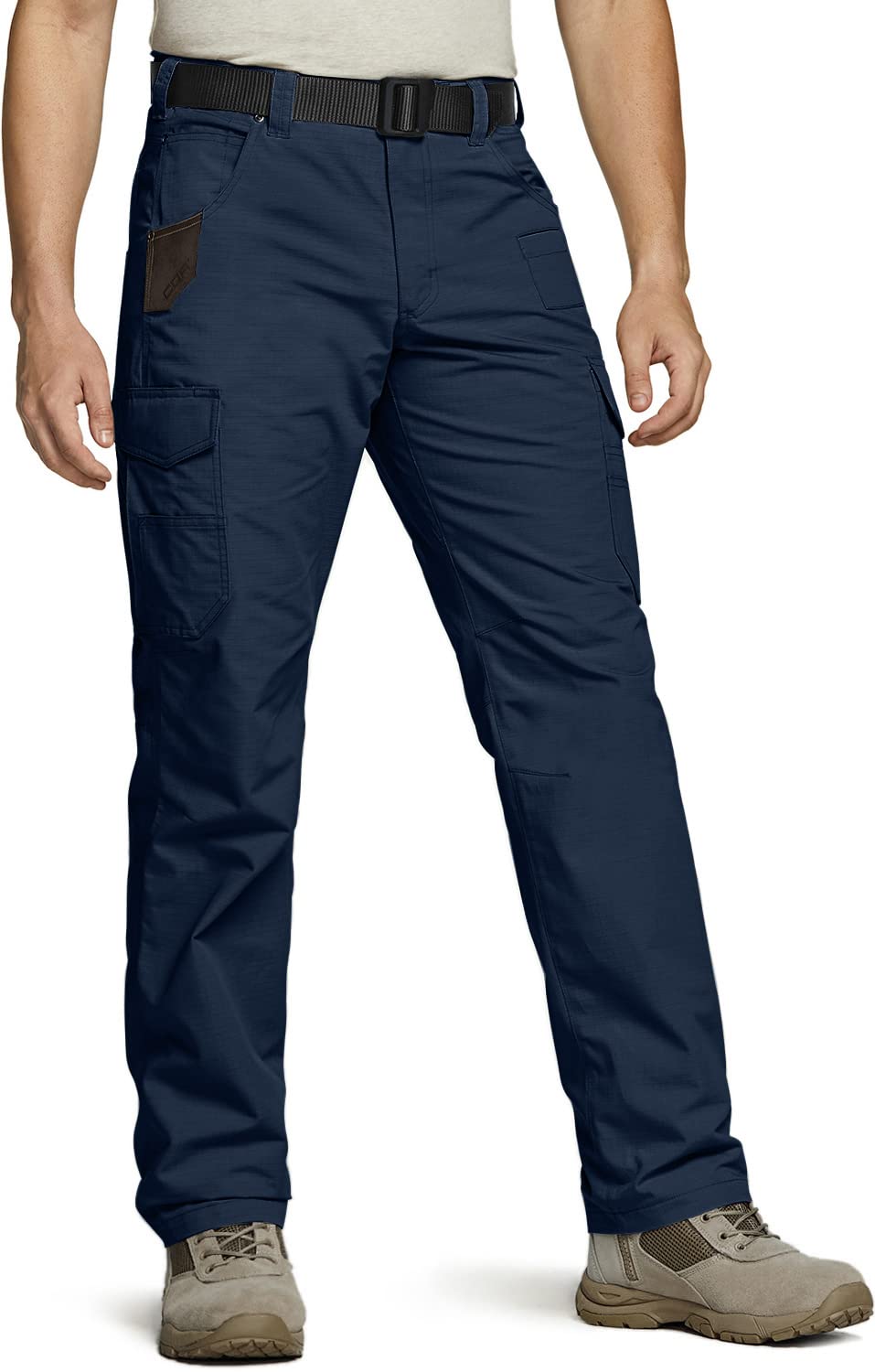 CQR Men's Ripstop Tactical Pants - Water Resistant Work Pants for Outdoor & Utility Use - Straight Fit Cargo Pants for EDC, Hiking, Camping & Workwear