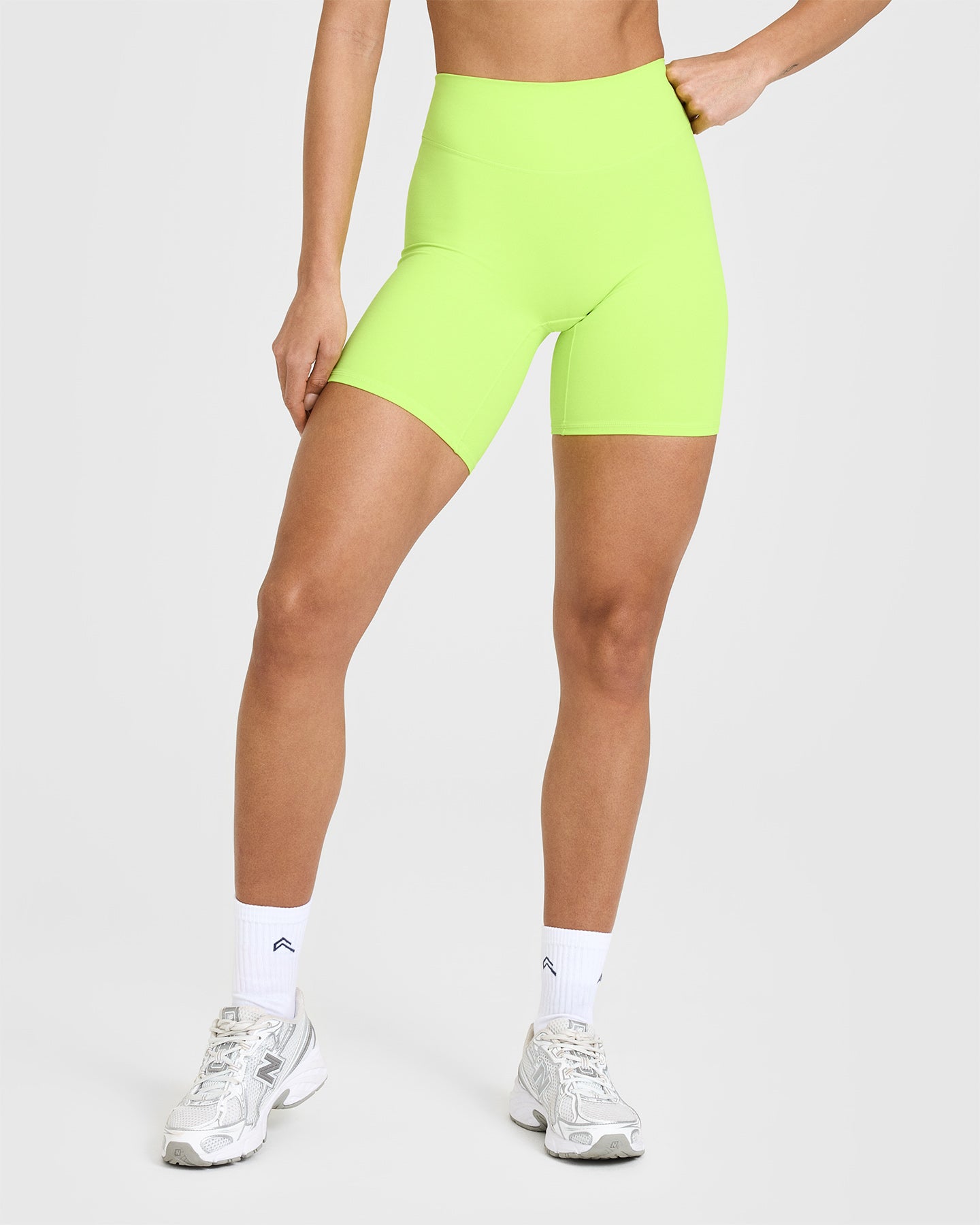 SoftMotion™ Women's Cycling Shorts - High Waist Breathable Bike Shorts for Workout & Running | Citrus Green | Perfect for Gym, Yoga & Outdoor Activities