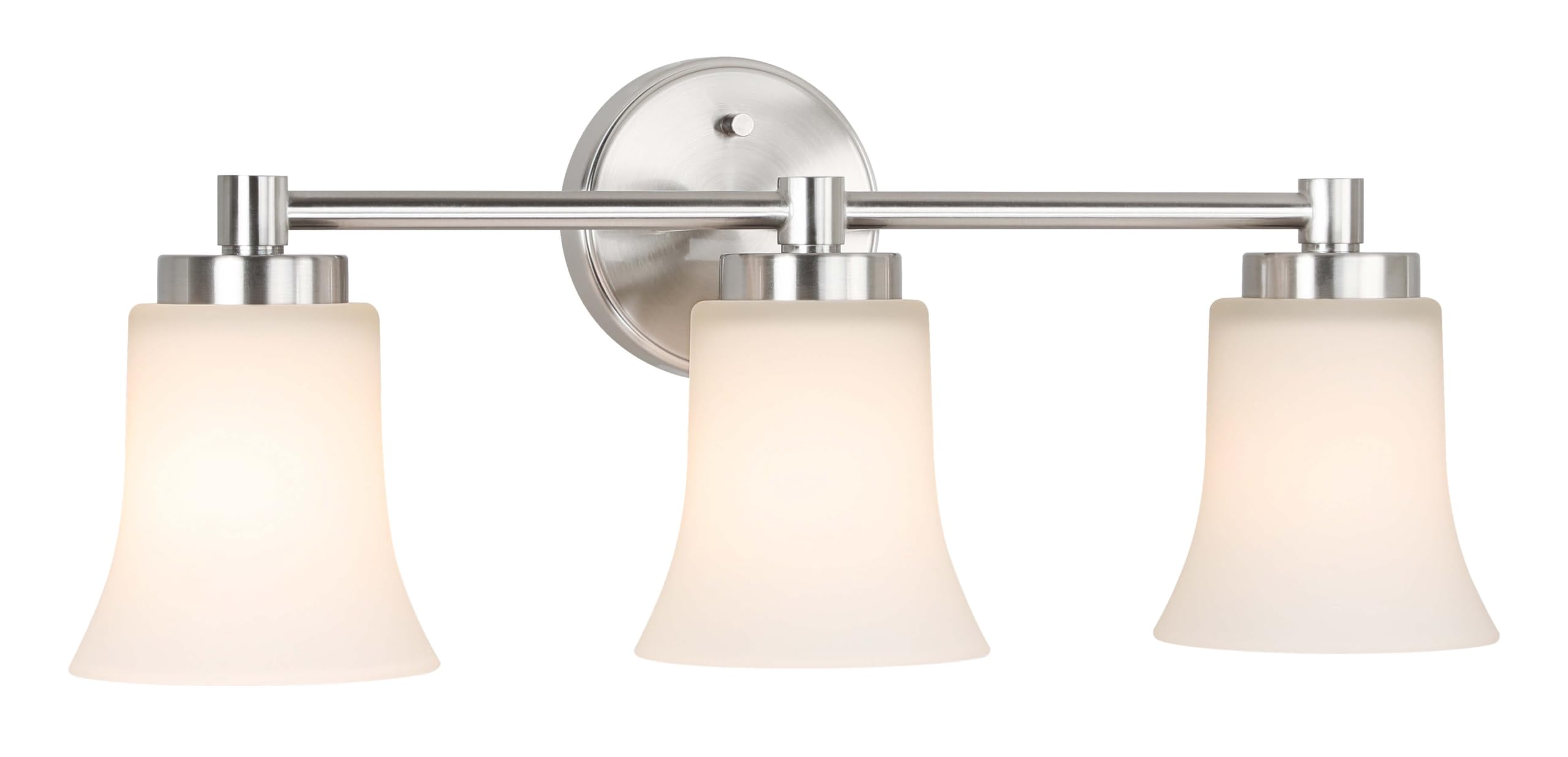 Modern Bathroom Vanity Light - Brushed Nickel 3-Light Wall Sconce with Glass Shade for Bathroom, Powder Room & Dressing Area | XB-W1235-3-BN | Elegant Lighting Fixture for Home Decor