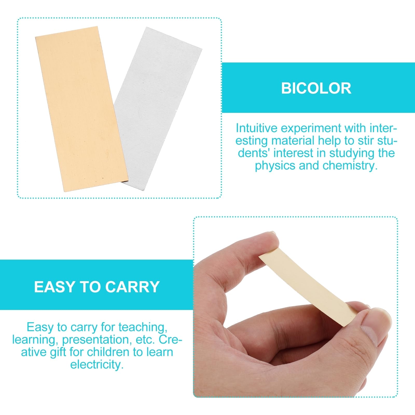 iplusmile 10 Pairs Copper Zinc Strips Anode Set for Fruit Battery, Electroplating, Science Experiments - High-Quality Electrode Strips for DIY Projects and STEM Education