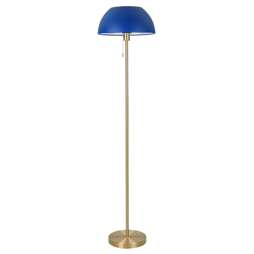 Bella Brass Floor Lamp with Dome Shade - E27 Socket in Multiple Finishes | Perfect for Living Room, Bedroom & Office Lighting