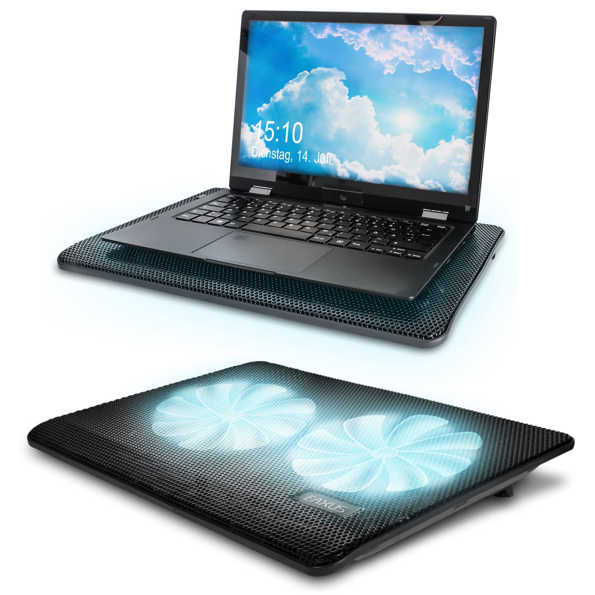 Eaxus® Padeax Premium Laptop Cooling Pad with LED Fan - Compatible with PS5, PS4, PS4 Pro & PC - Keep Your Gaming Laptop Cool During Intense Gaming Sessions & Long Work Hours
