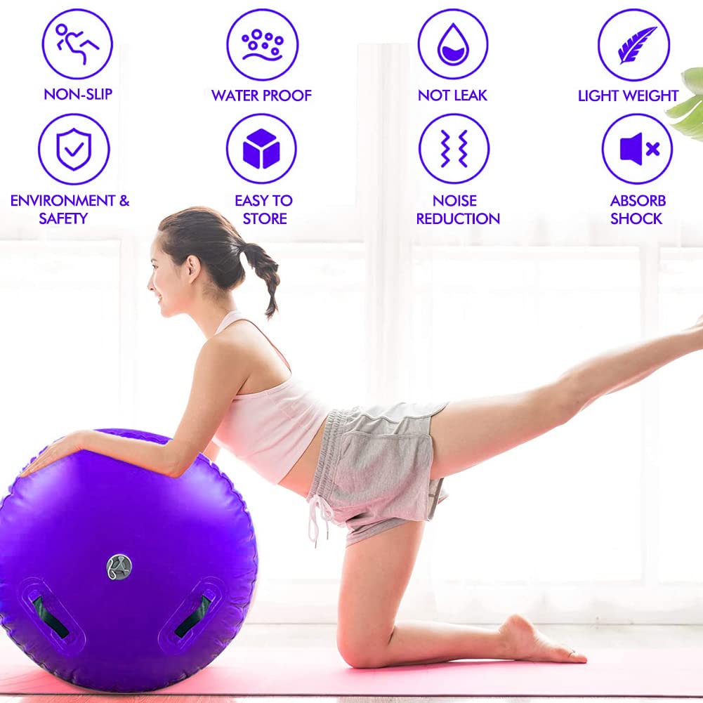 Inflatable Air Barrel Back Roller Tumbling Mat with Electric Pump - Gymnastic Equipment for Home Gym, Cheerleading & Yoga - Perfect for Exercise, Stretching & Fitness Training