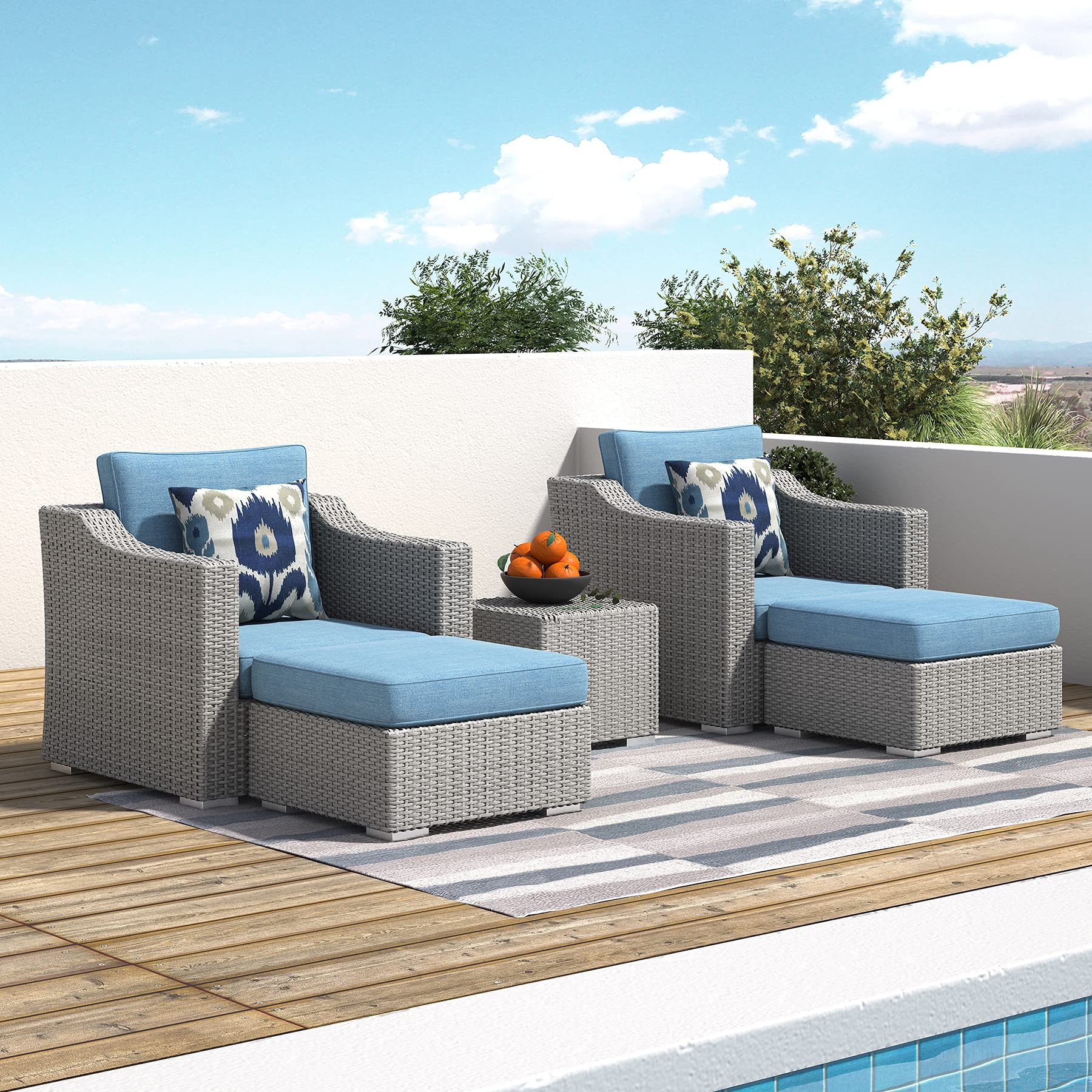 12-Piece Large Outdoor Patio Furniture Set - 9-Seater All-Weather Wicker Conversation Set with Fire Pit Table (52