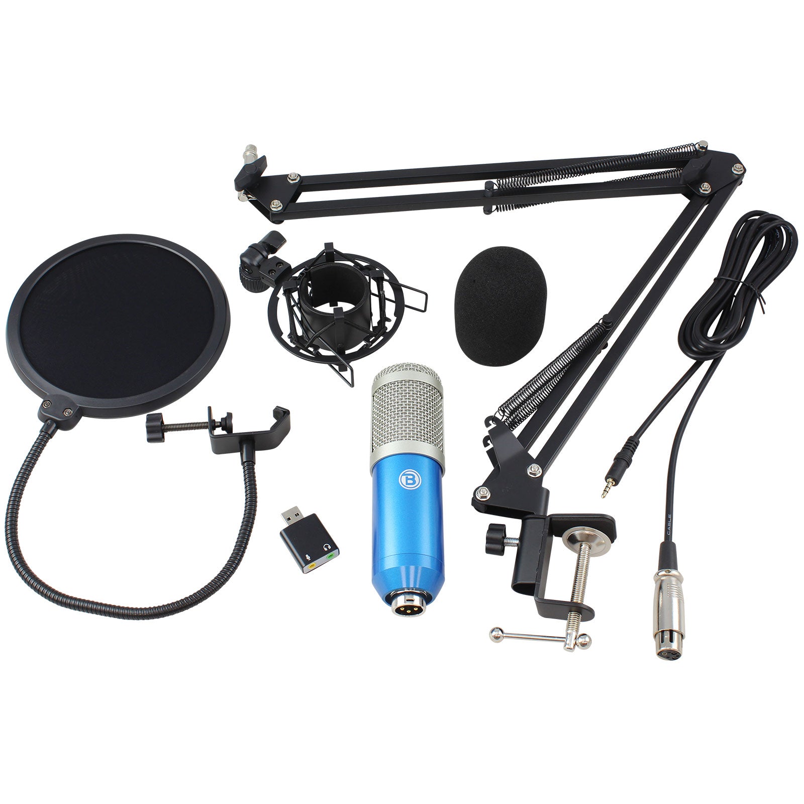 Blastking IP WPACK BLU Influencer Pack - Complete Streaming Kit with ULTRAMIX 2D Interface, IP LED Ring & Mic Kit | Perfect for Twitch, YouTube & Podcasting