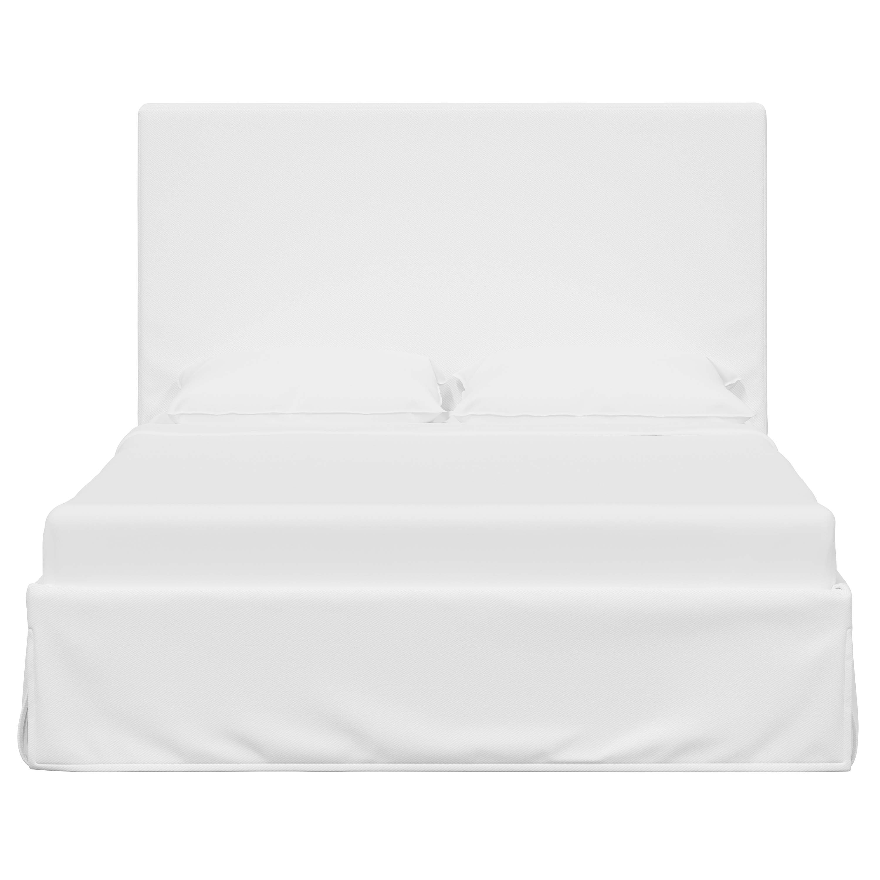 Violet Slipcovered Bed - Soft Washable Fabric Upholstered Queen Size Bed Frame with Headboard - Perfect for Modern Bedrooms, Guest Rooms & Cozy Home Decor
