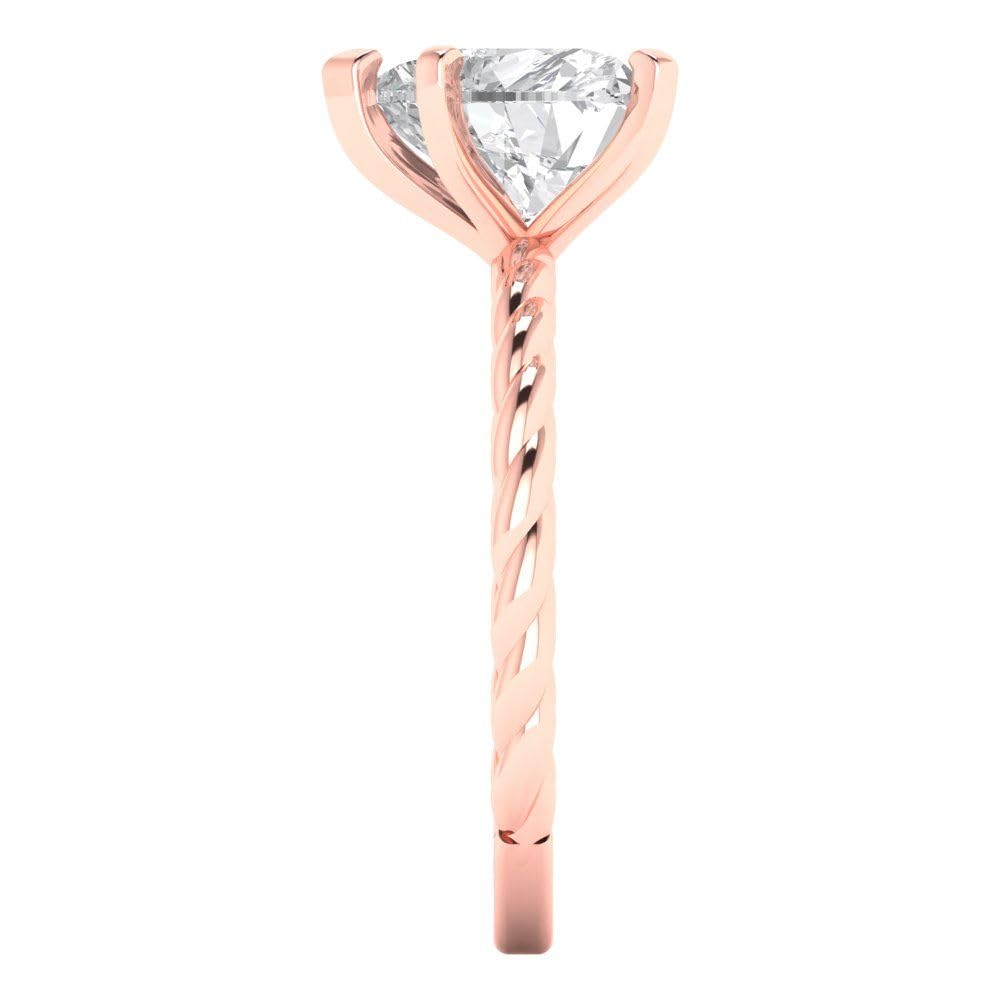 2.0 Carat Brilliant Heart Cut Clear Simulated Diamond 14K Rose Gold Solitaire Ring for Engagement, Promise, Bridal & Anniversary - Perfect for Proposals, Weddings & Romantic Gifts