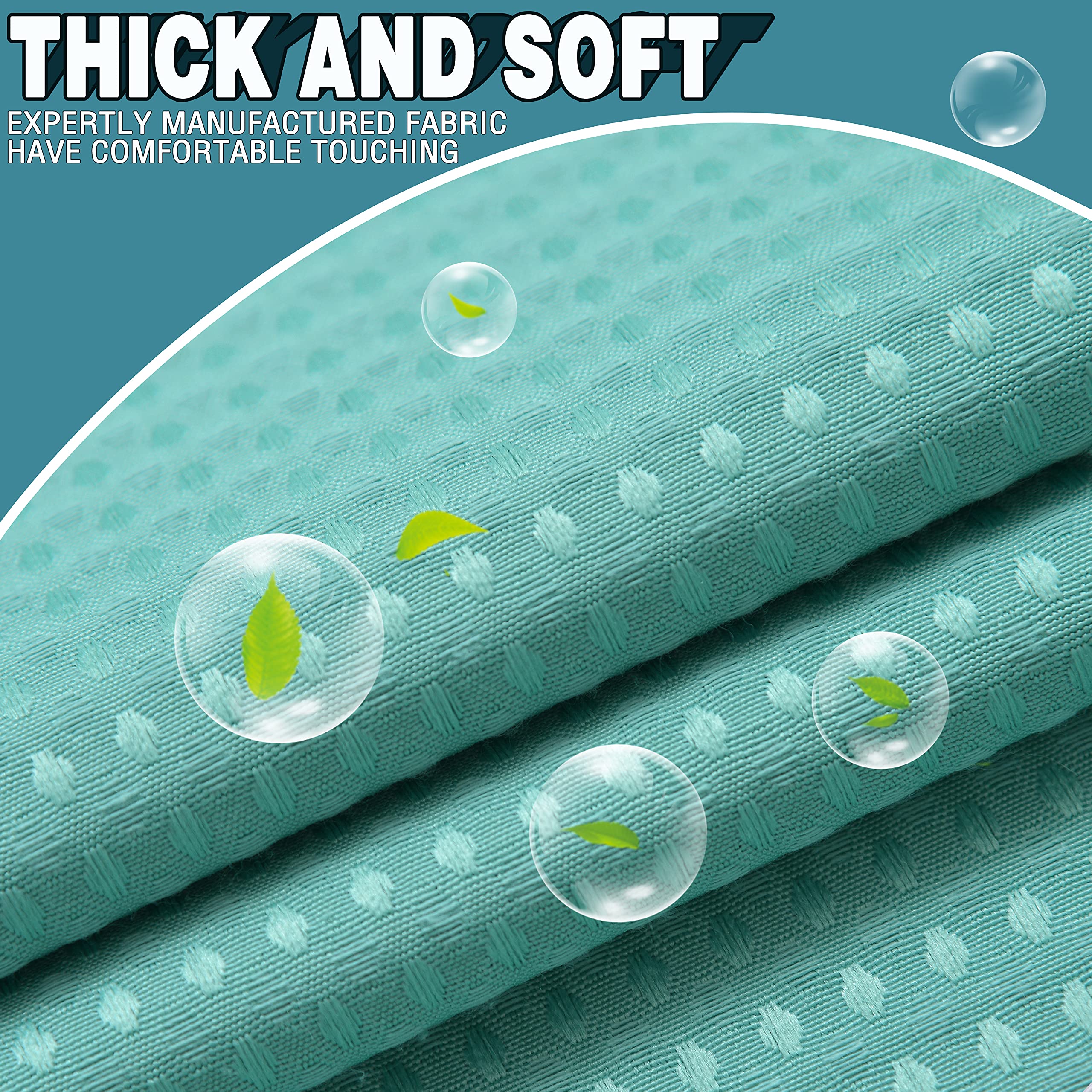 Premium Waffle Weave Hotel Style Shower Curtain with Snap-in Liner - Waterproof, Machine Washable Bathroom Shower Curtain (71