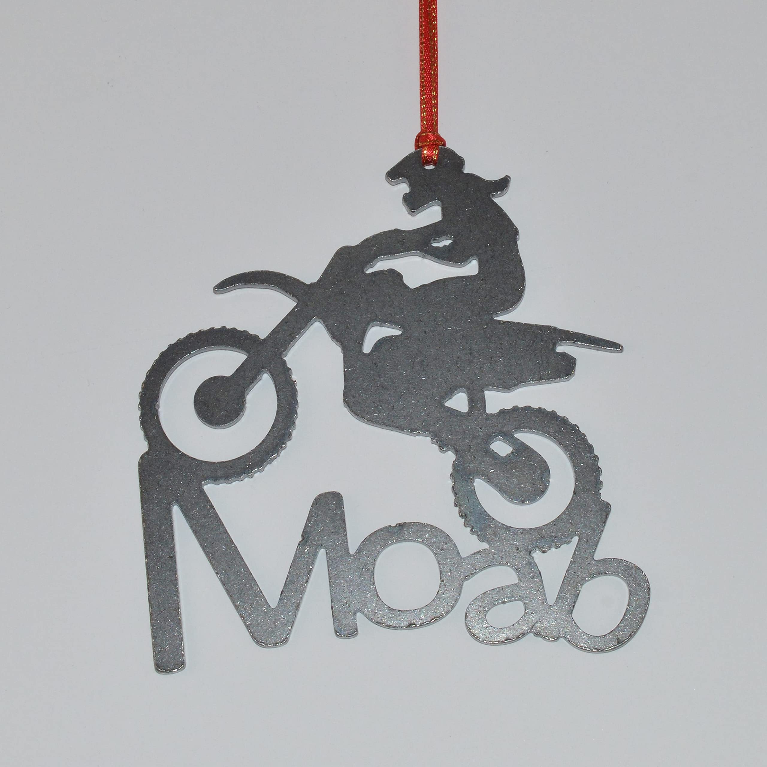 Moab Dirt Bike Girl Metal Ornament - Handcrafted Keepsake & Motorcycle Enthusiast Gift - Perfect for Home Decor, Bike Shop Display & Adventure Lover Souvenirs