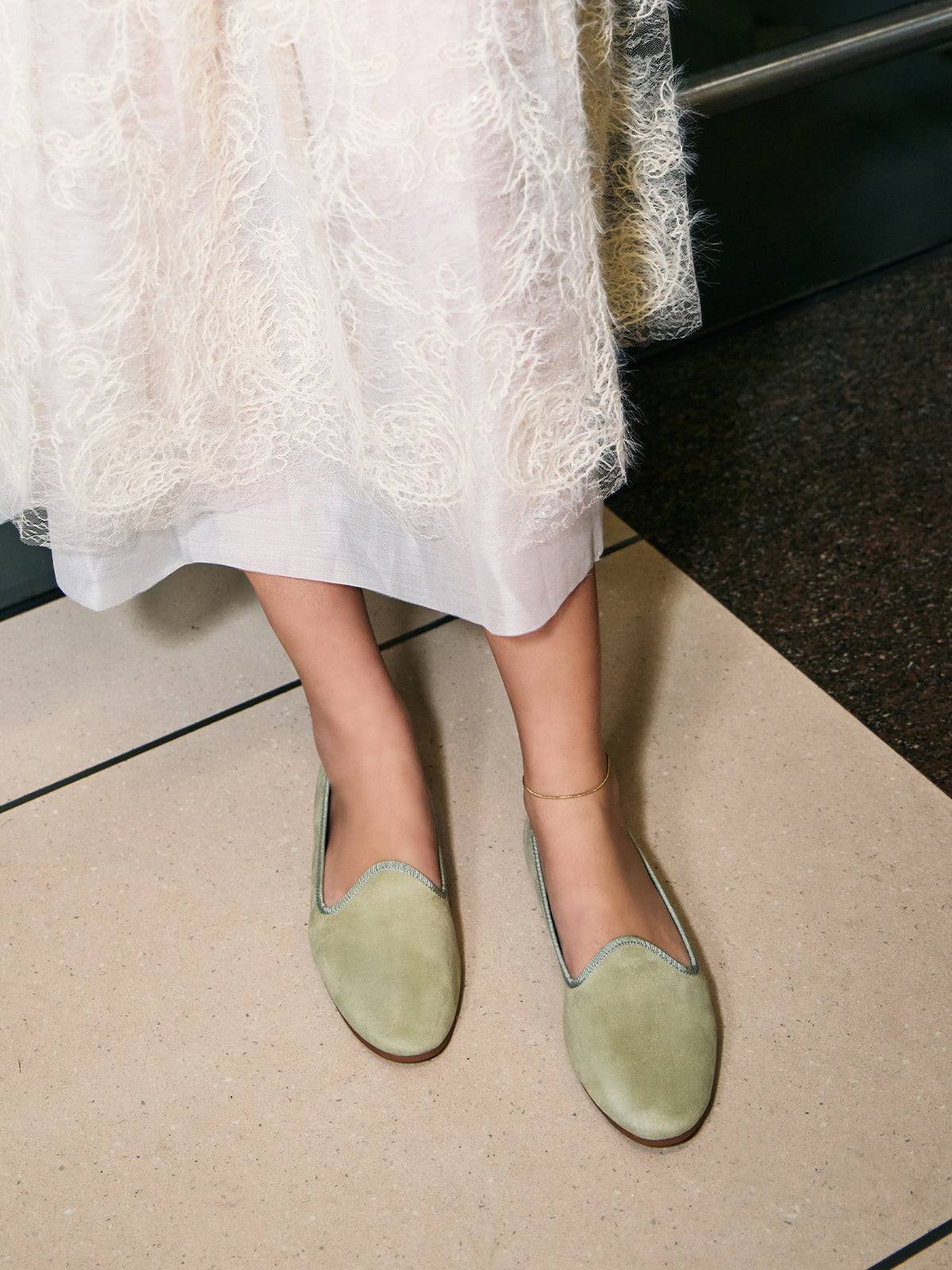Bae Easy Loafers for Women - Comfortable Slip-On Casual Shoes in Sage Green | Perfect for Work, Travel & Everyday Wear