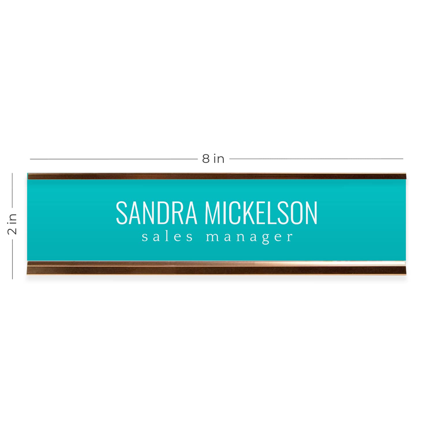 Custom Turquoise Desk Name Plate - 2