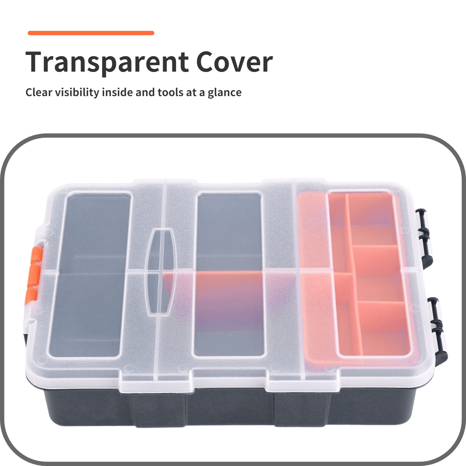 Heavy Duty Tool Box Organizers with Removable Dividers - Small Parts Storage Container for Hardware, Nuts, Bolts & DIY Tools - Perfect for Garage, Workshop & Home Improvement Projects
