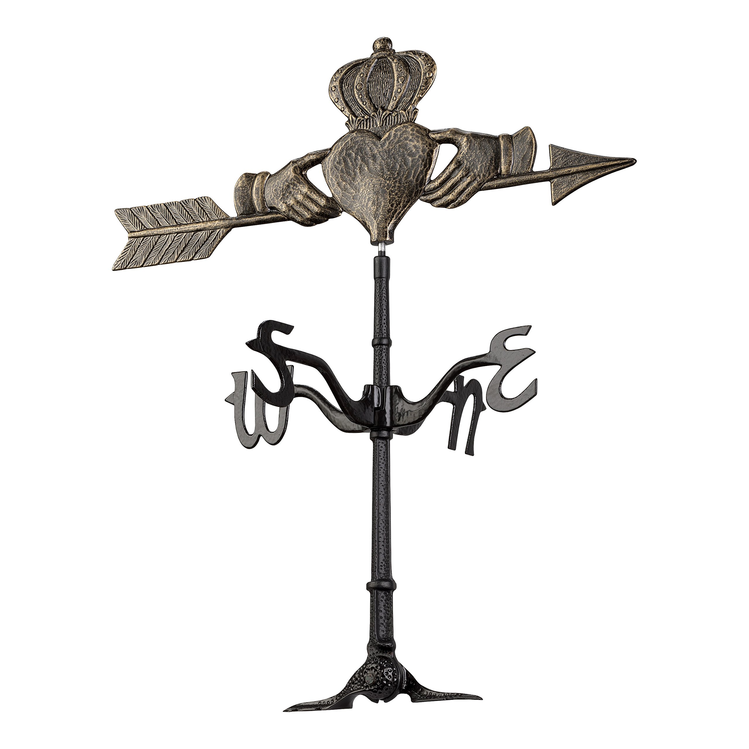 Authentic Irish Outdoor Claddagh Rooftop Weathervane - Handcrafted Copper Garden Decor for Irish Pub, Cottage & Farmhouse - Perfect for St. Patrick's Day & Celtic-Themed Outdoor Decor