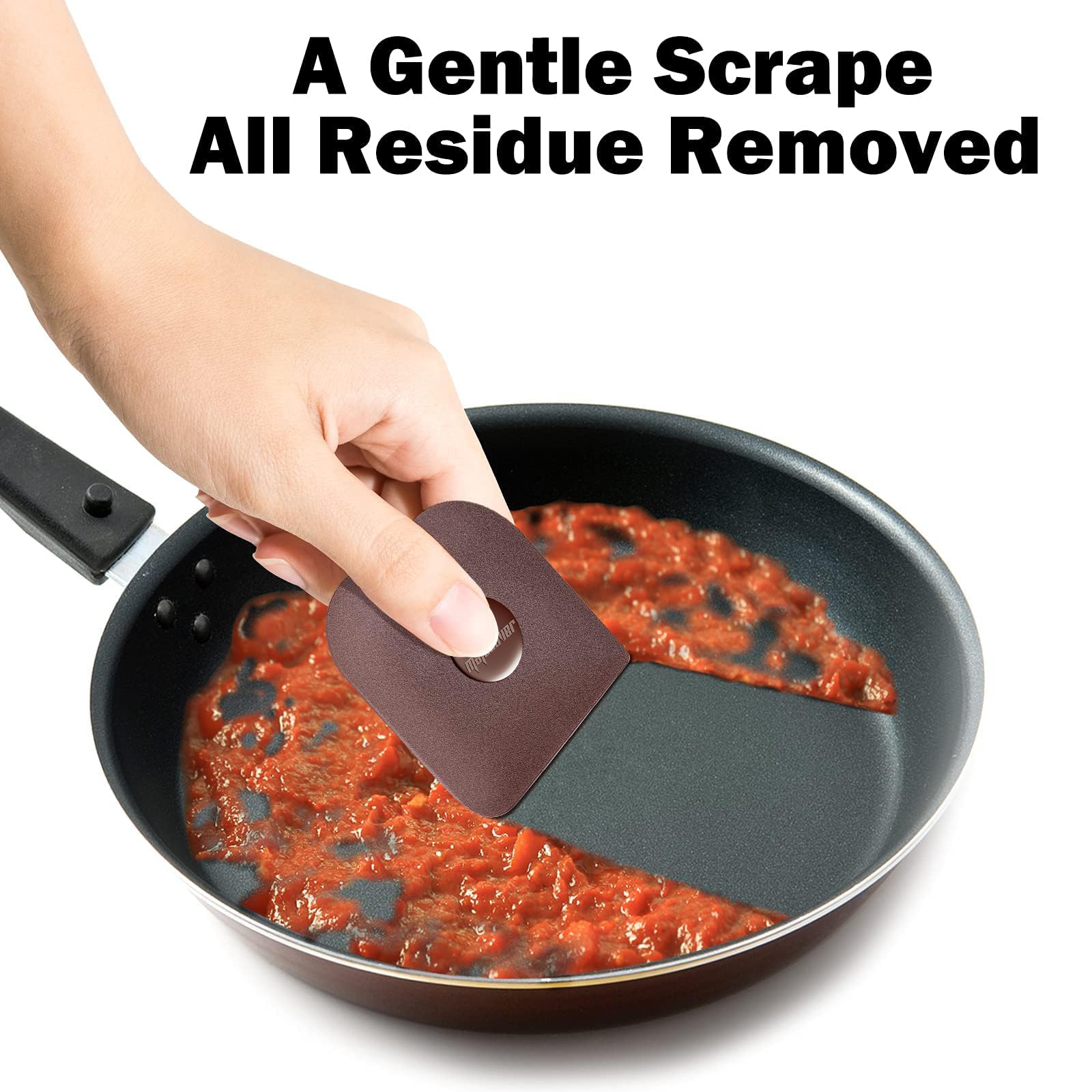 10-Piece Plastic Pan Scraper Set - Non-Scratch Safe for Cast Iron, Pots & Pans - Durable Kitchen Cleaning Tools for Tough Grease & Food Residue - Perfect for Grills, Stovetops & Baking Sheets