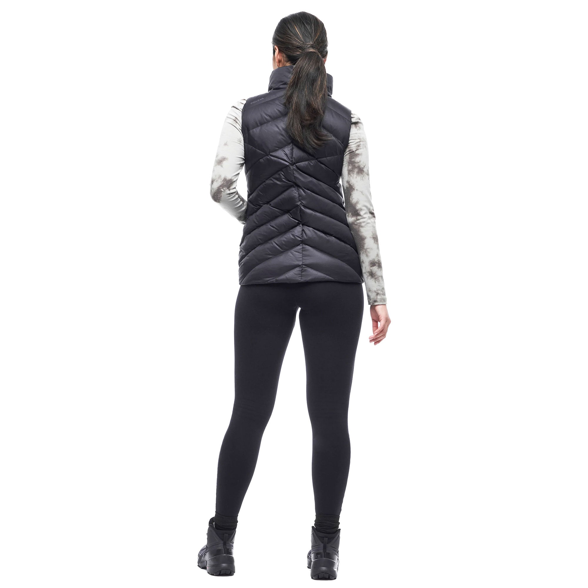 Indyeva Papluma II Full Zip Black Women's Vest - Lightweight Warm Puffer Jacket for Outdoor Hiking, Running & Casual Wear
