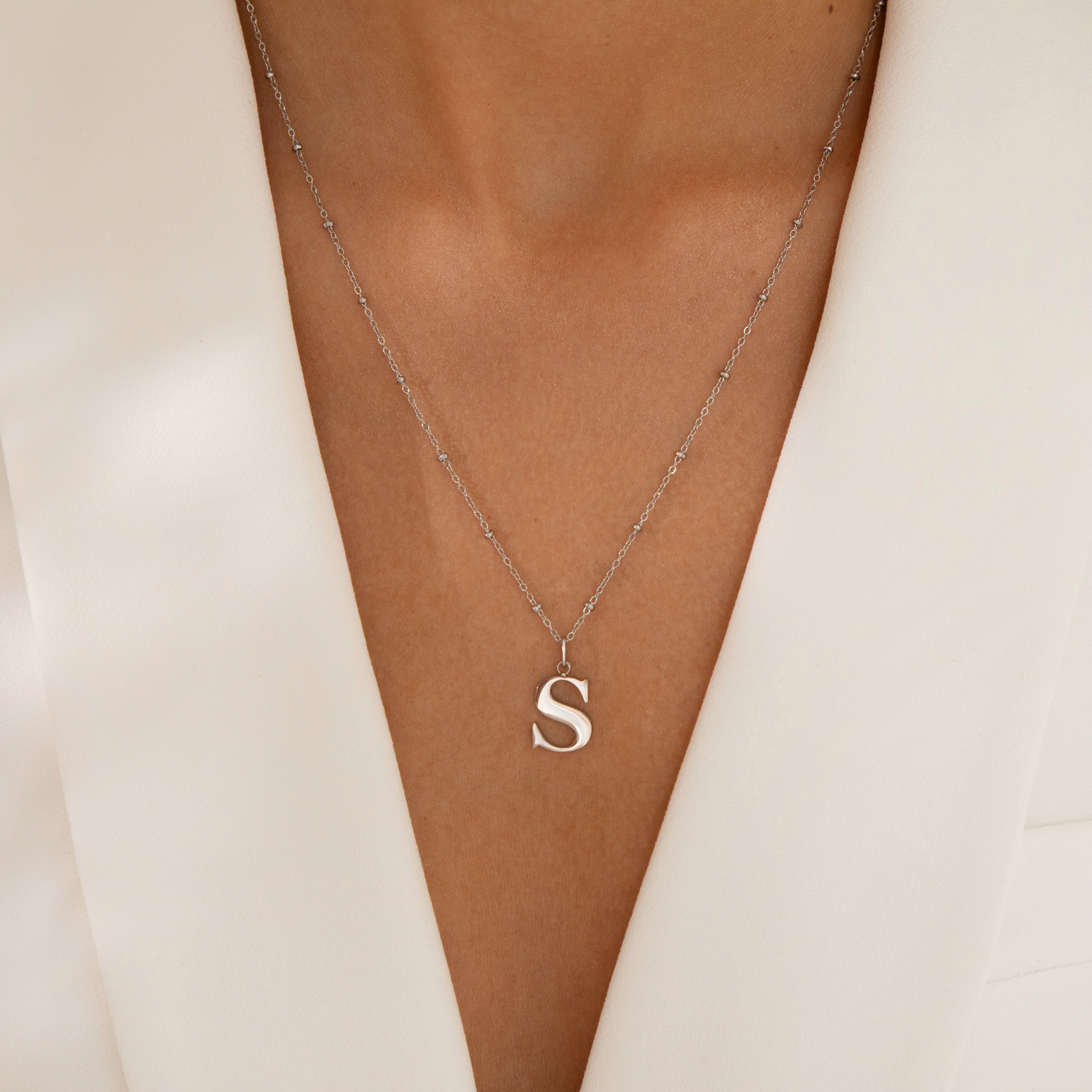 U Initial Pendant Necklace in Sterling Silver - Perfect Gift for Women, Birthday, Anniversary & Everyday Elegance