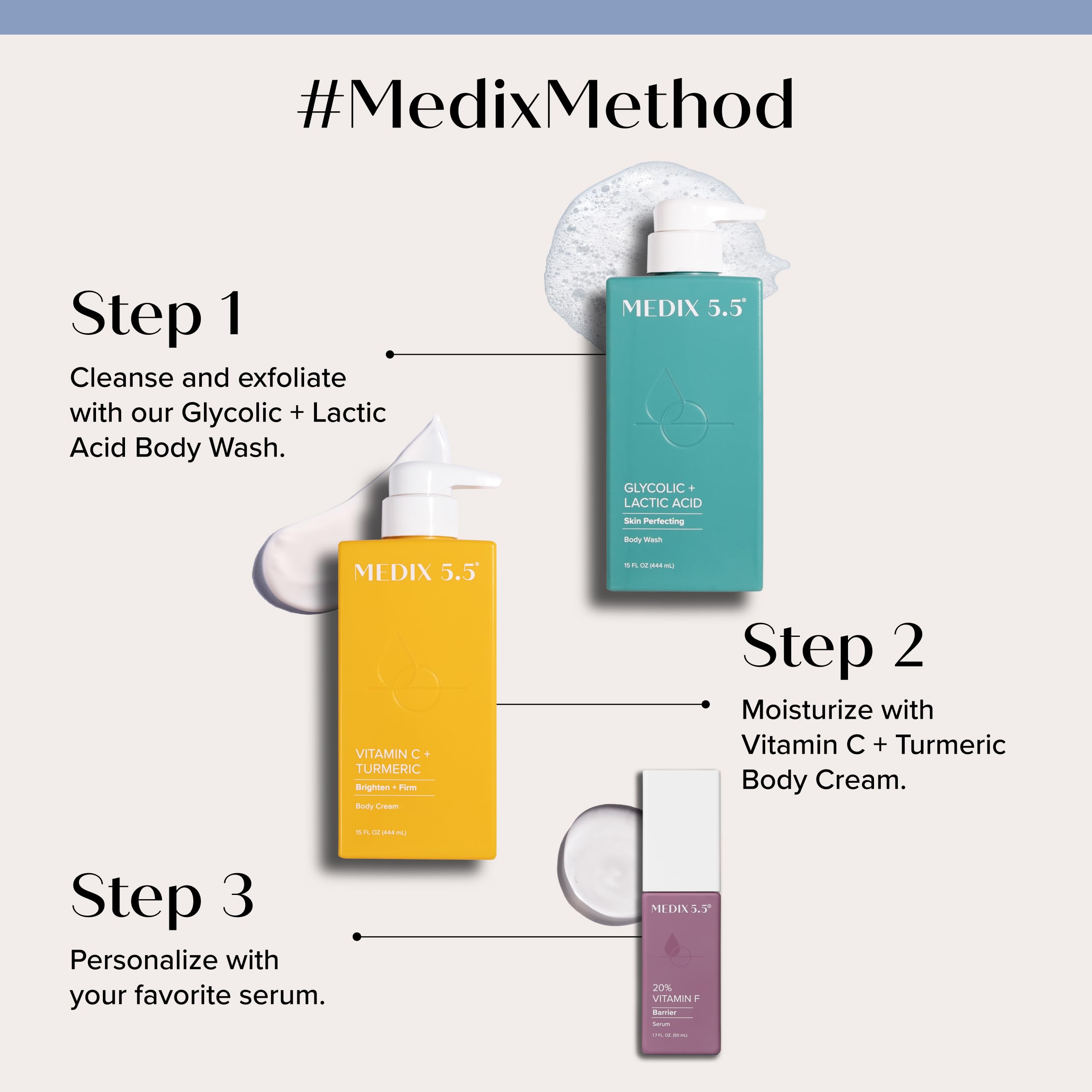 Medix 5.5 Vitamin C Brightening Cream - Anti-Aging Face & Body Moisturizer for Women & Men | Dark Spot Corrector, Wrinkle Reducer & Skin Tone Evening Lotion (15 Fl Oz) | Perfect for Daily Skincare Routine & Nighttime Hydration