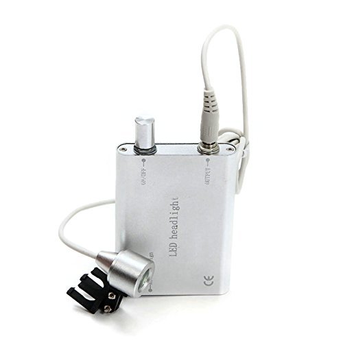 2.5X LED Illuminated Binocular Loupes Magnifier with Head Light Lamp - Professional Lab Equipment in Aluminum Case (Gray) - Perfect for Jewelry Making, Watch Repair & Dental Work