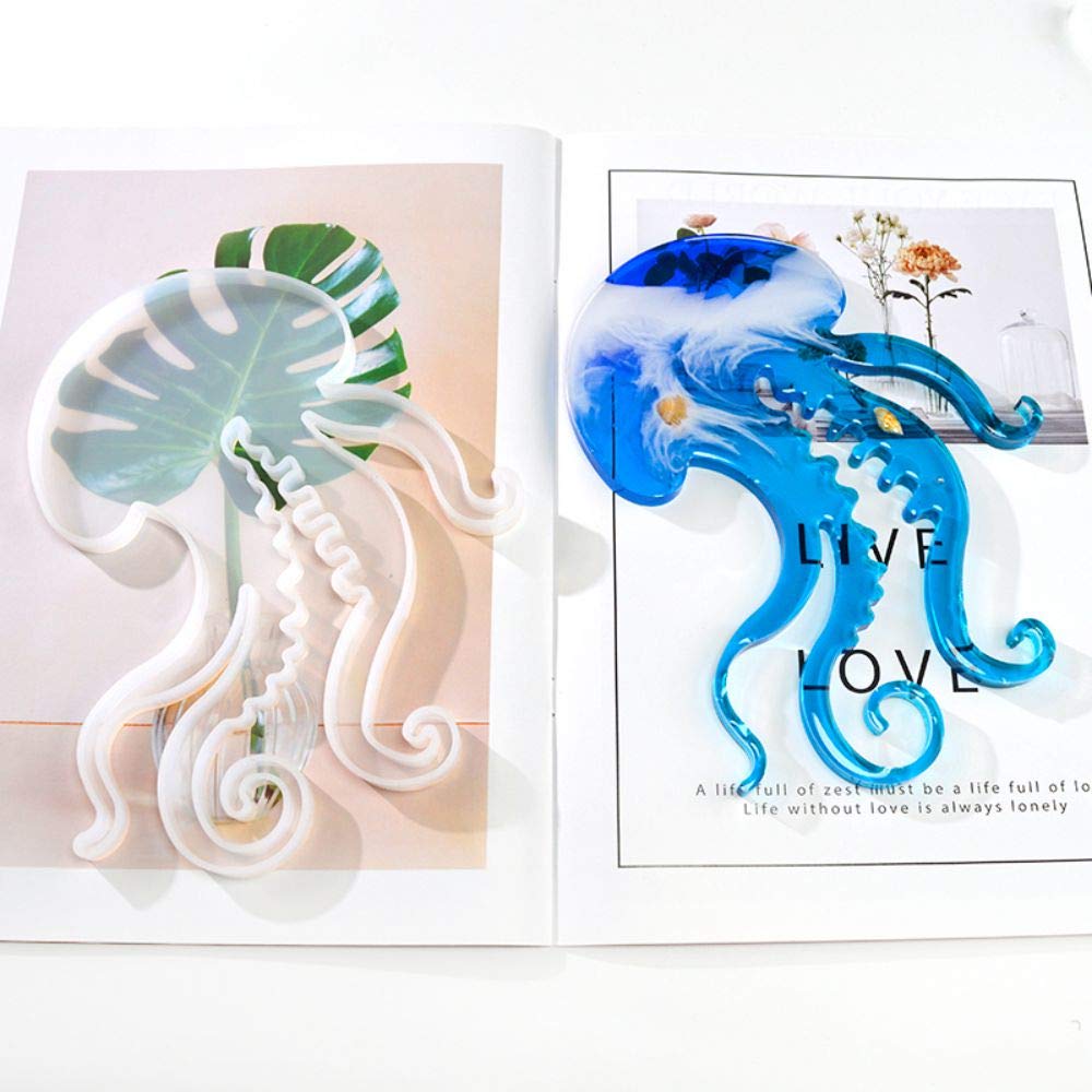 FUYAKEJI 6PCS Ocean Animal Silicone Molds - Dolphins, Octopus, Turtles, Jellyfish, Whales & Fish Resin Coaster Molds for DIY Epoxy Crafts | Perfect for Home Decor, Beach Themed Parties & Unique Gift Making