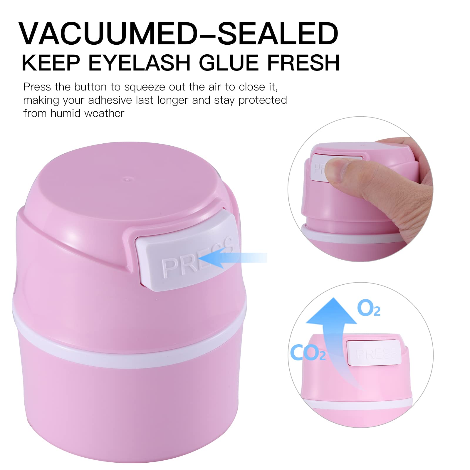 Pretty Memory Eyelash Glue Storage Container - Airtight Lash Adhesive Holder for 3-8 Bottles, Must-Have Lash Technician Supplies (Pink) | Perfect for Salon, Home & Professional Eyelash Extension Storage