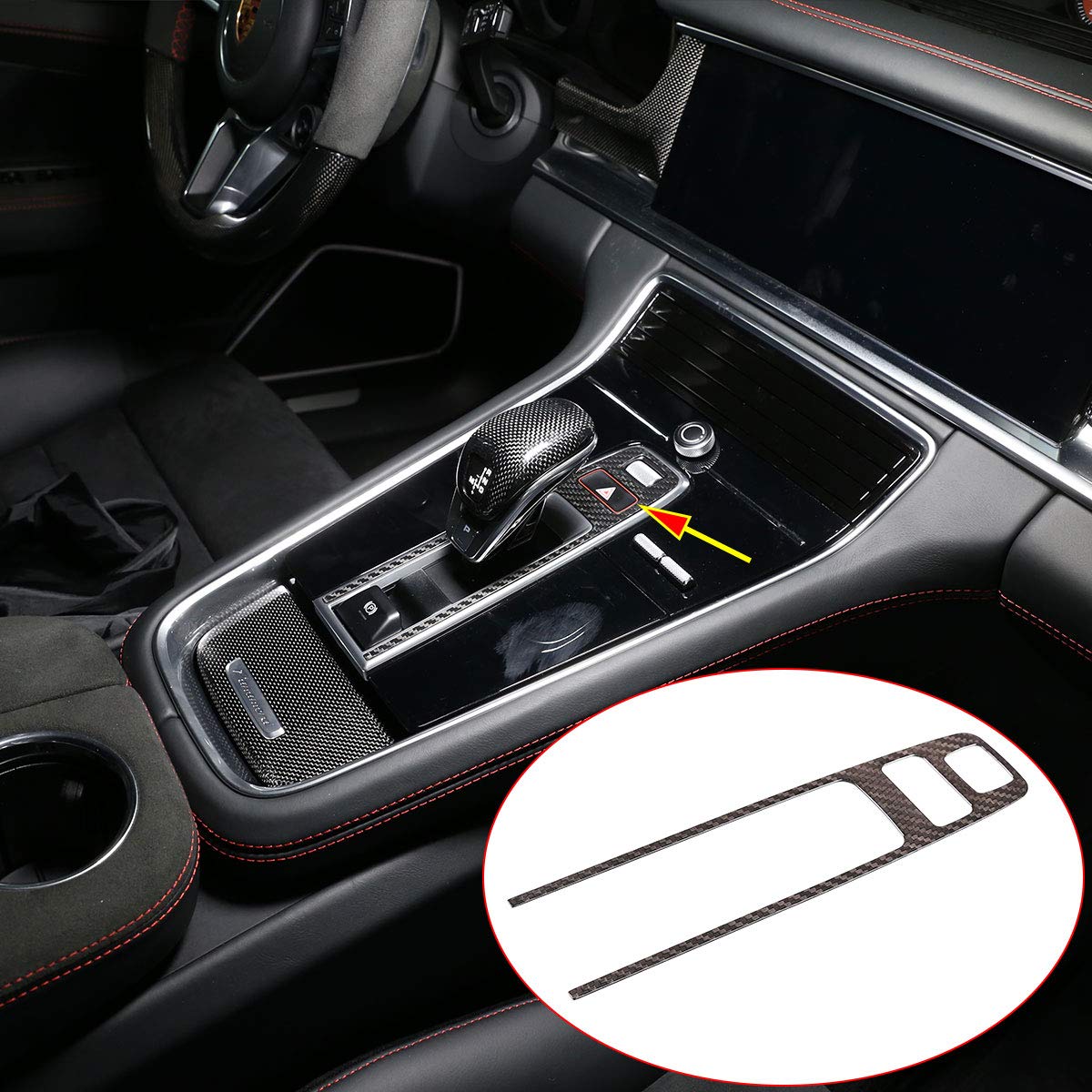 Premium Real Carbon Fiber Center Console Trim Cover for Porsche Cayman & Panamera (2017-2020) - Interior Upgrade & Luxury Car Accessory for Enhanced Driving Experience