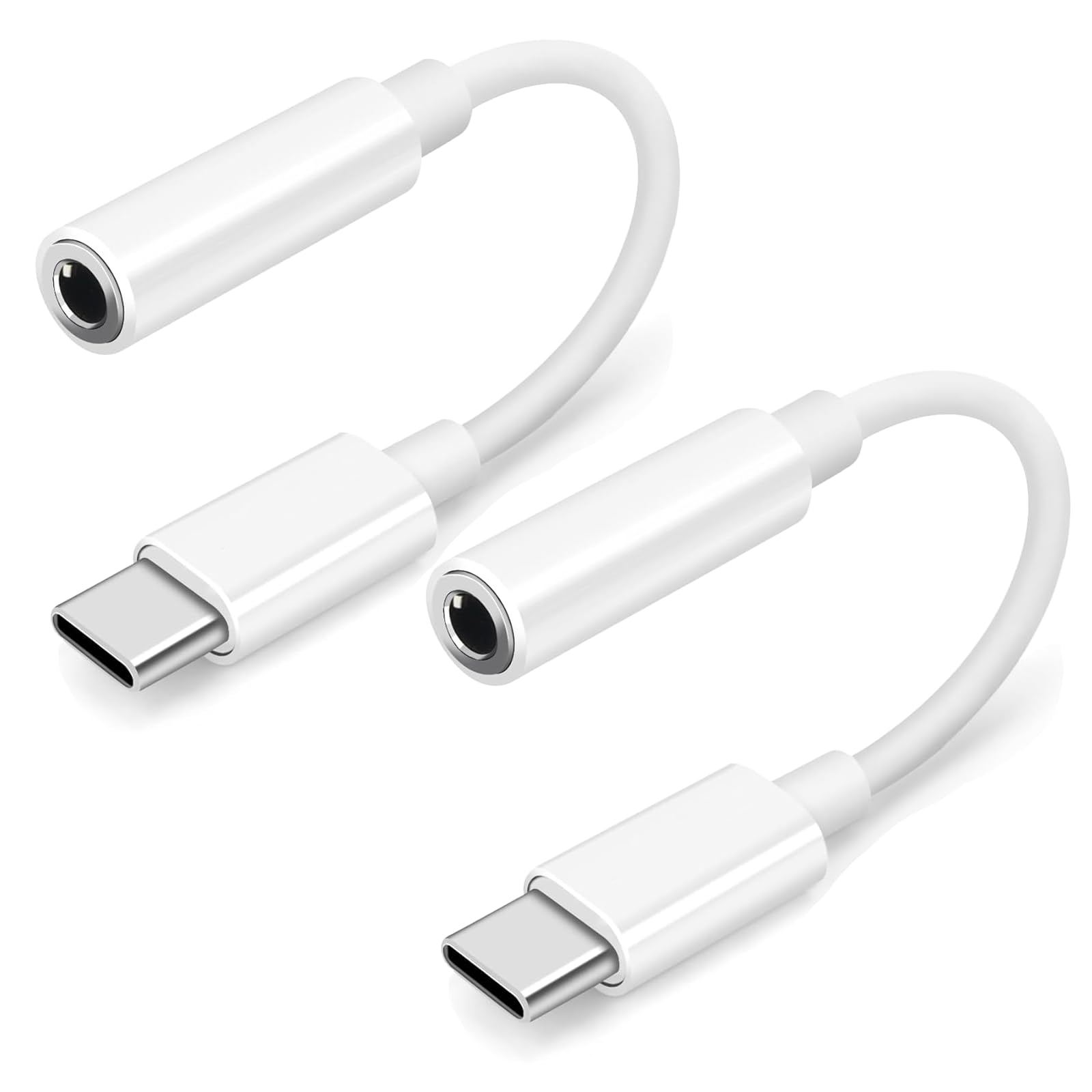 2-Pack USB C to 3.5mm Headphone Jack Adapter - Compatible with iPhone 15, iPad, Samsung Galaxy Series - Perfect for Music, Gaming & Calls on Mobile Devices