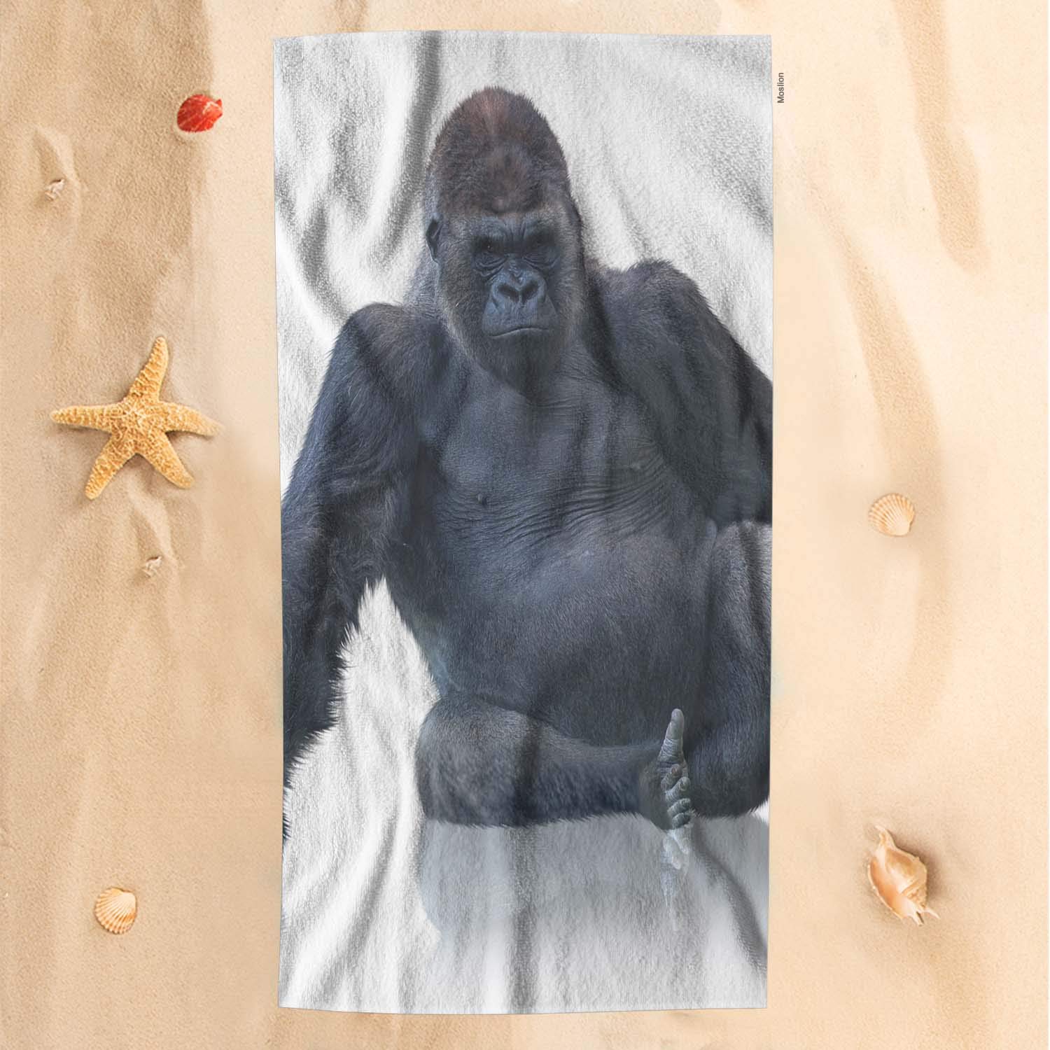 Premium Black Silverback Gorilla Bath Towels - 64