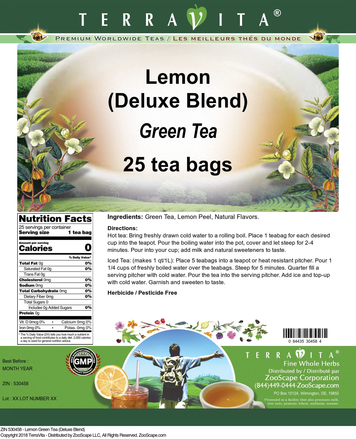 Premium Lemon Green Tea Bags - Deluxe Blend, 25 Count | Refreshing & Antioxidant-Rich | Perfect for Morning Boost, Afternoon Relaxation & Detox