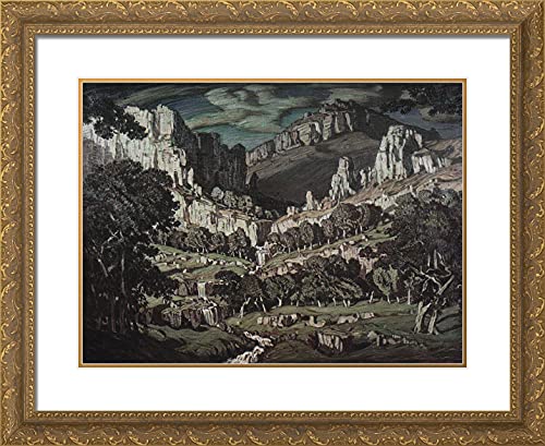 Gold Ornate Wood Frame with Double Matting