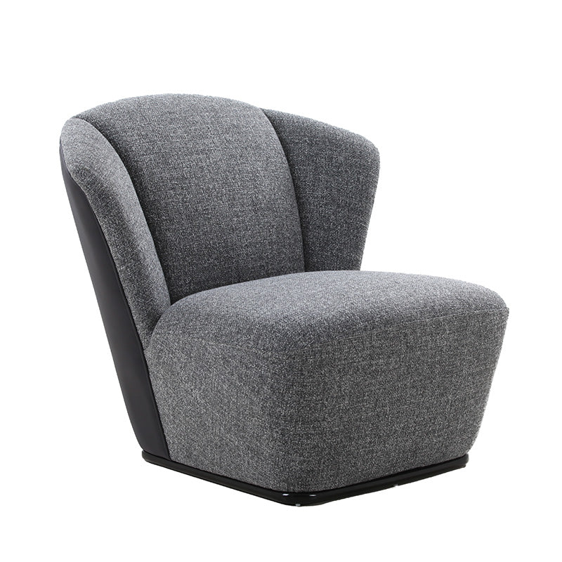 ASTRID Modern Single Seater Sofa - Grey Upholstered Lounge Chair for Living Room, Bedroom & Office - Comfortable Small Space Furniture for Apartments