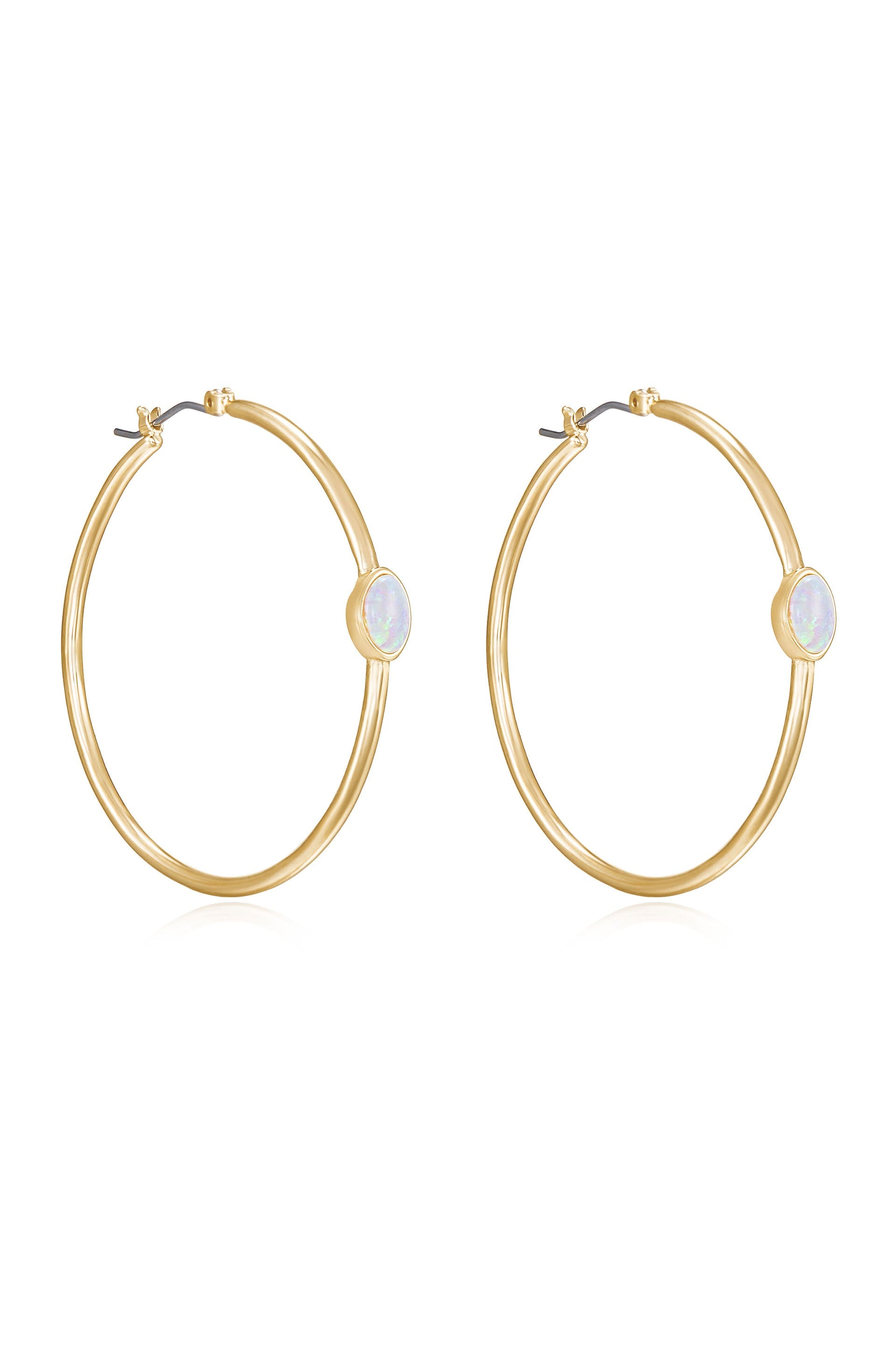 Opal Hoop Earrings - Dainty Sterling Silver Opal Drop Earrings for Women | Perfect for Weddings, Parties & Everyday Elegance