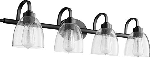 Reyes Collection 5060-4-69 Transitional 4-Light Bathroom Vanity Light Fixture in Bronze/Dark Finish - Perfect for Master Bath, Powder Room & Modern Home Decor