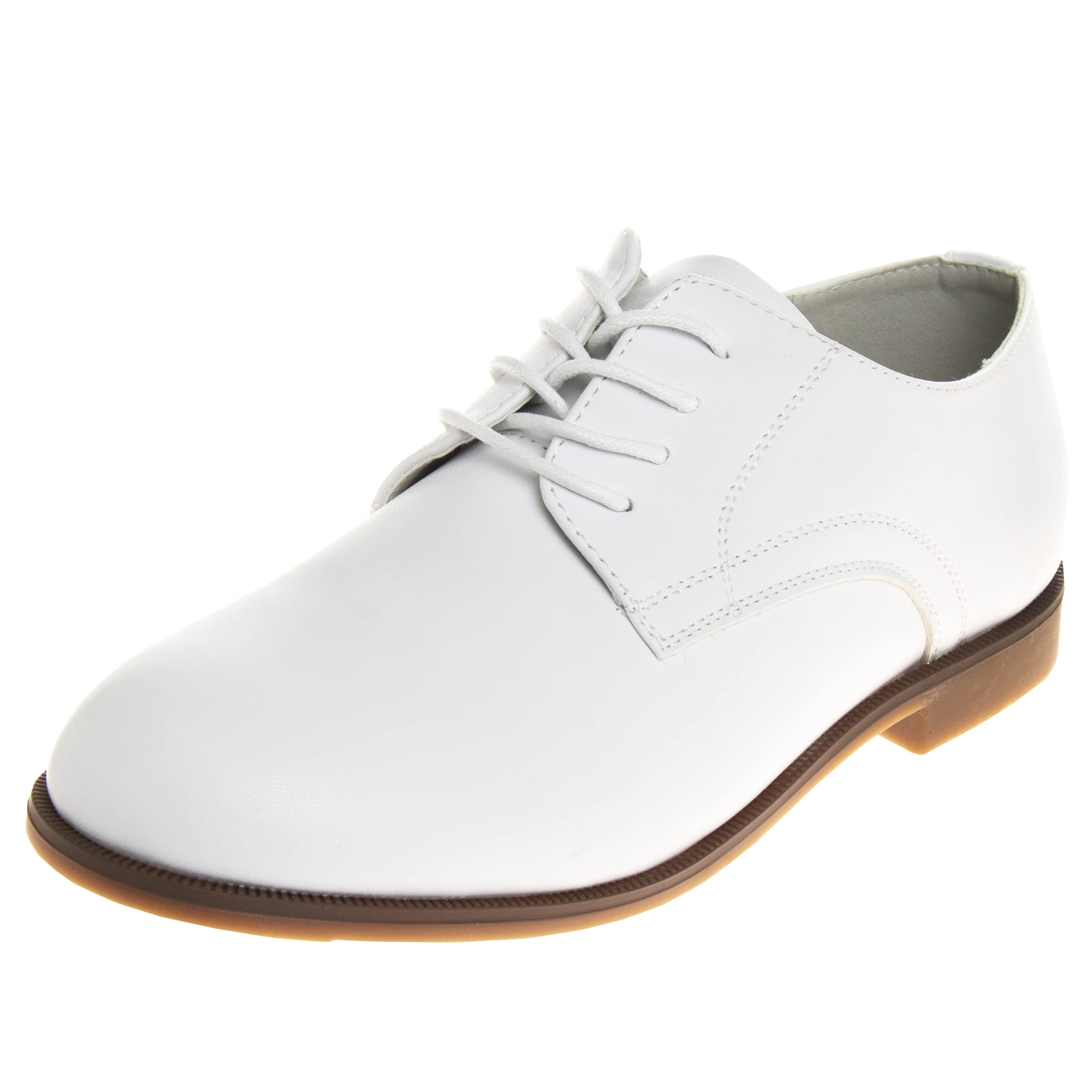 Josmo Boys Dress Shoes - Classic Lace-Up Oxford Formal & Casual Shoes for Toddler to Big Kid (Size 7 Toddler - Size 6 Big Kid) - Black, Brown, White | Perfect for School, Weddings & Special Occasions