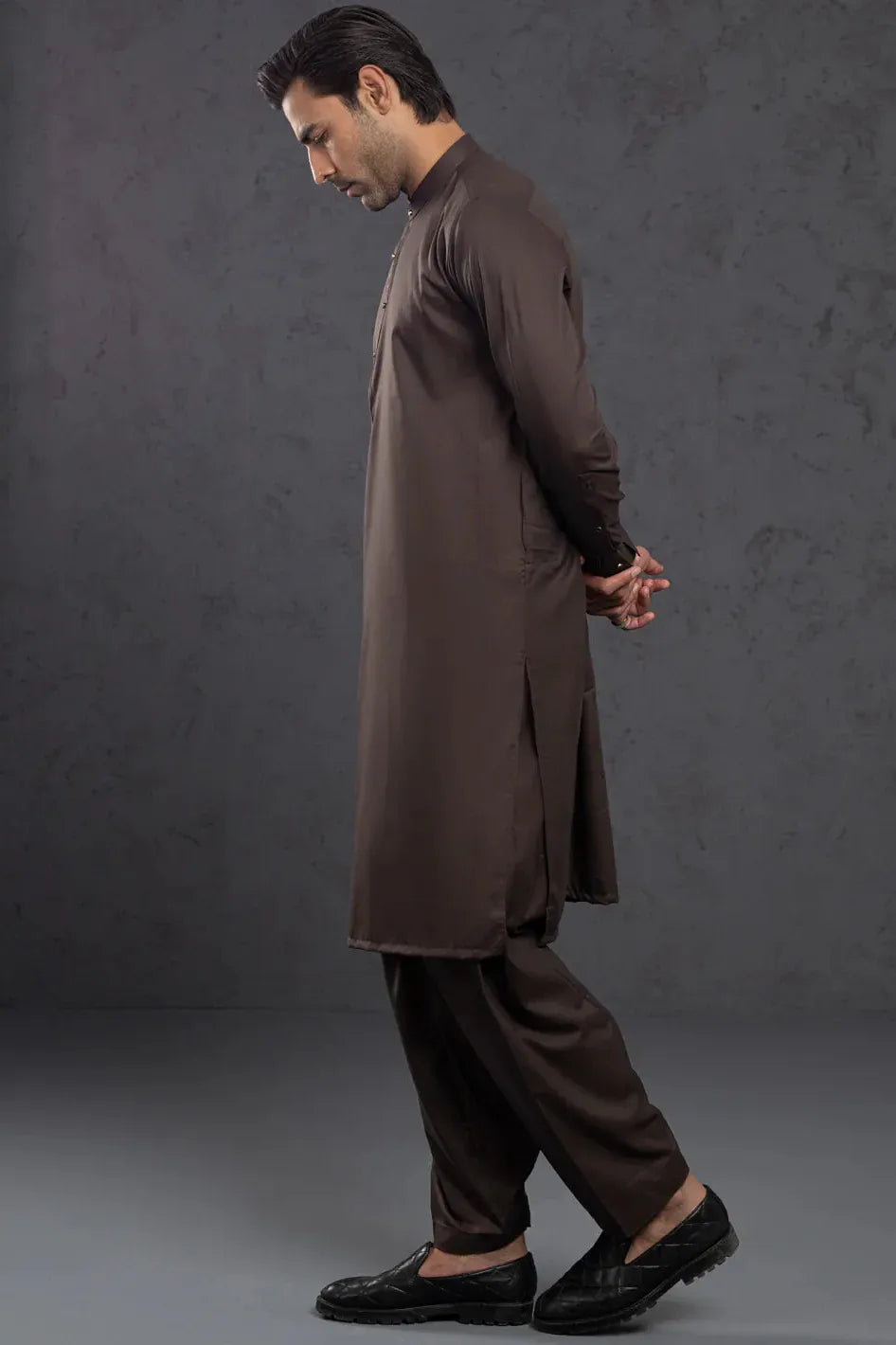 Stylish Blended Brown Kurta Trouser Set for Men | Comfortable Cotton Blend Ethnic Wear | Perfect for Festivals, Weddings & Casual Outings