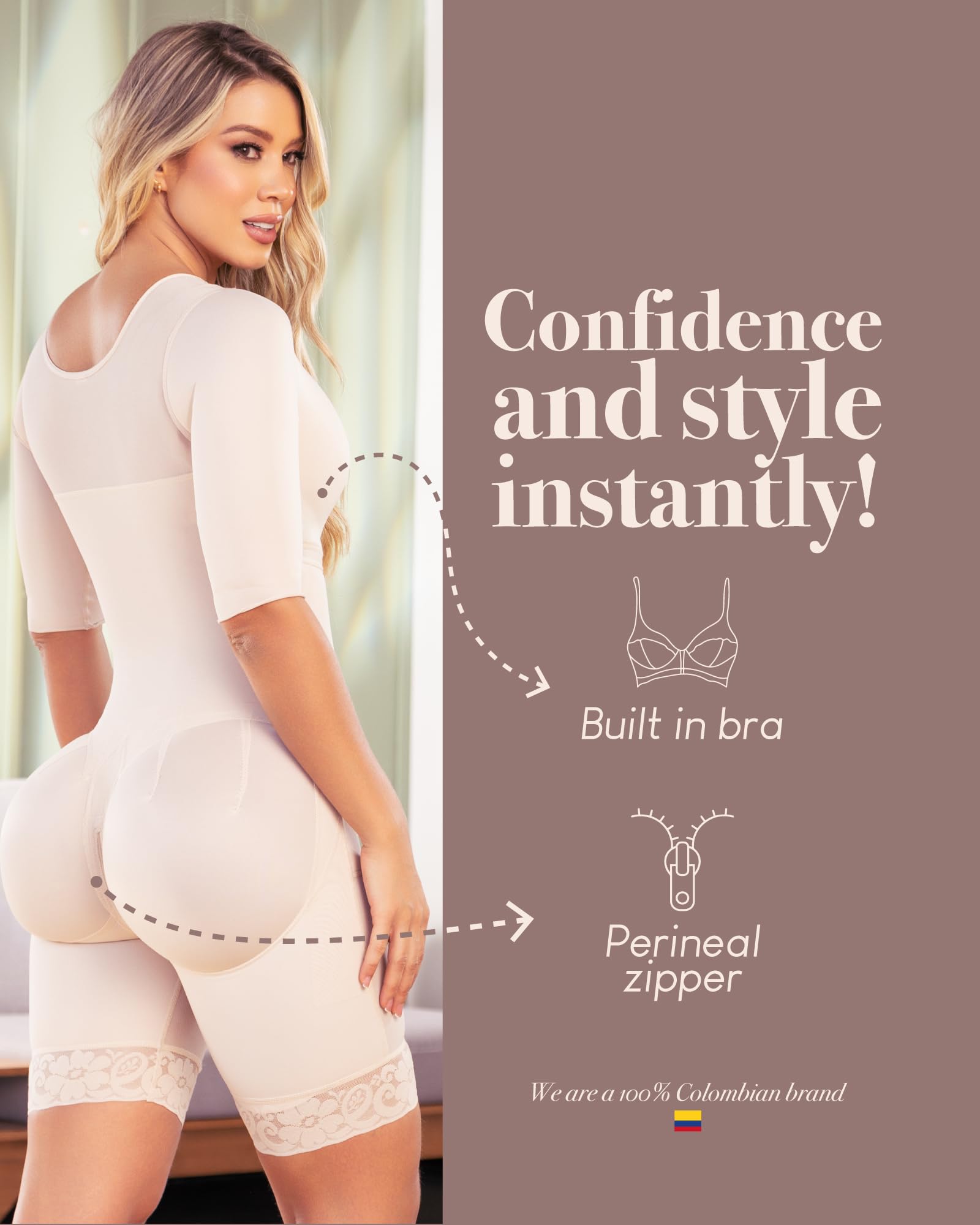 SHAPE CONCEPT Colombian Shapewear for Women - Tummy Control Body Shaper for a Defined Silhouette | Perfect for Postpartum, Weight Loss & Everyday Wear