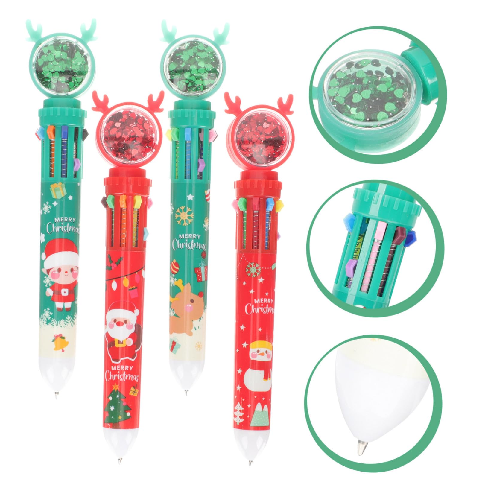 NUOBESTY 12-Pack Christmas Themed Ballpoint Pens - Festive Holiday Writing Pens for Office, School & Students - Perfect for Xmas Gifts, Cards & Holiday Decorations