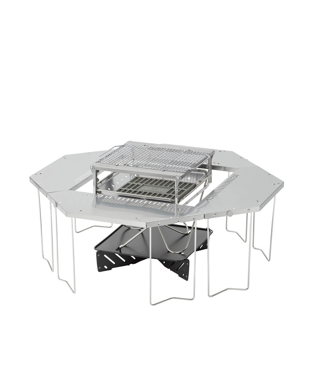 Jikaro Fire Pit Table - Outdoor Patio Fire Pit with Glass Wind Guard - Perfect for Backyard, Garden, and Camping Gatherings