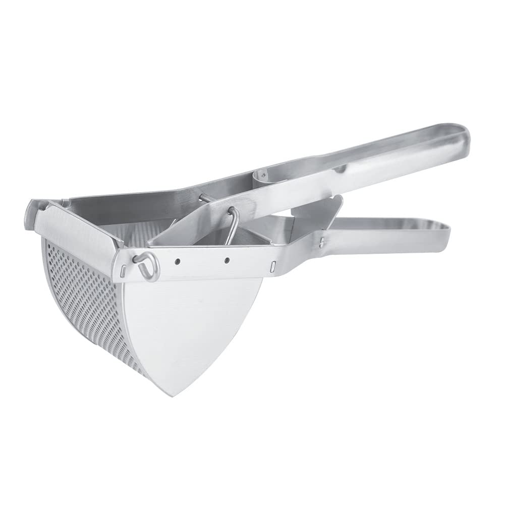 Premium Stainless Steel Potato Masher - Heavy Duty Fruit & Garlic Crusher for Smooth Puree, Guacamole, Baby Food - Ideal for Kitchens, Restaurants & Home Cooking