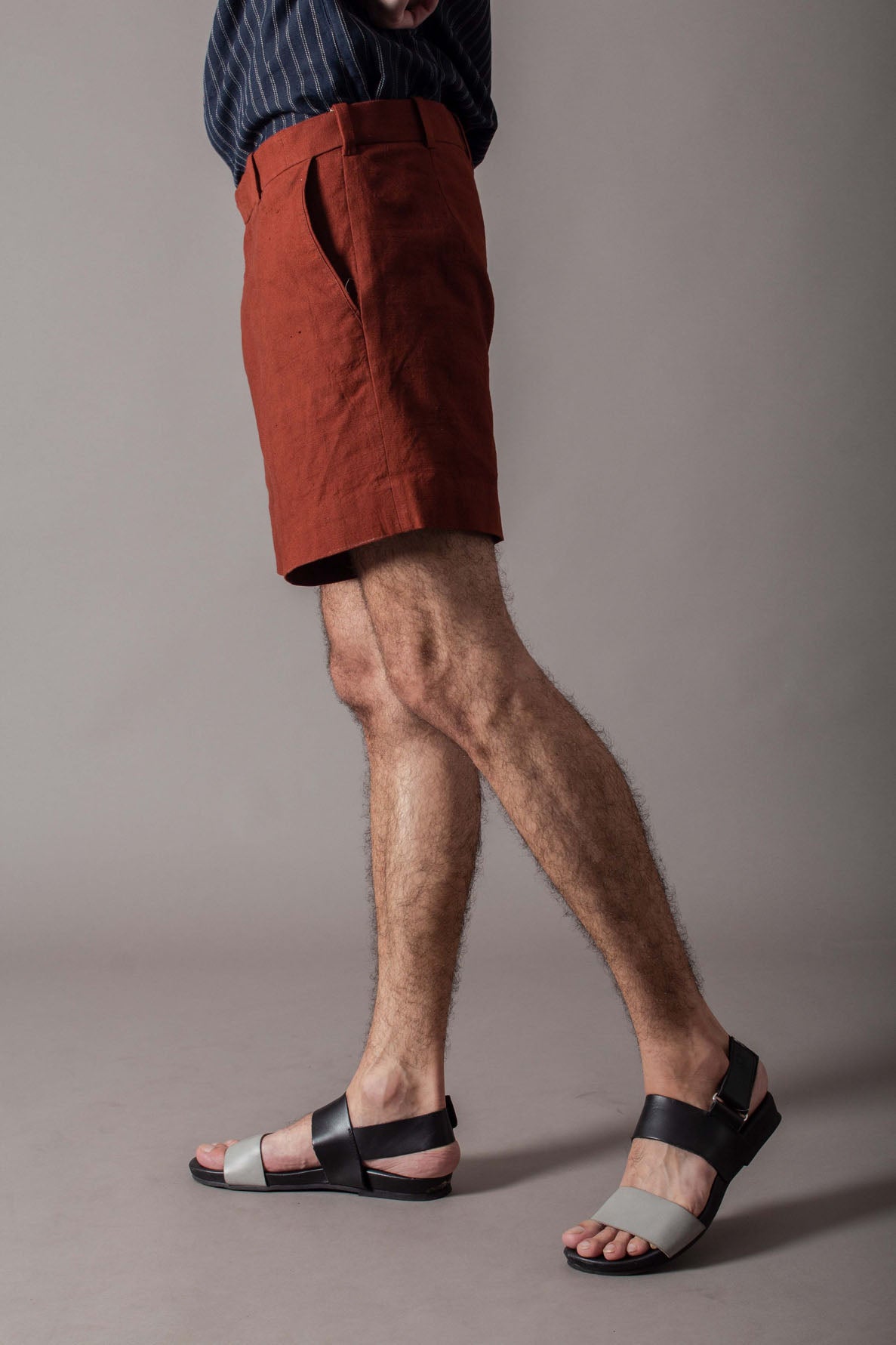 Men's Cotton Rust Shorts - Comfortable & Breathable Casual Summer Shorts for Outdoor Activities, Beach, and Travel