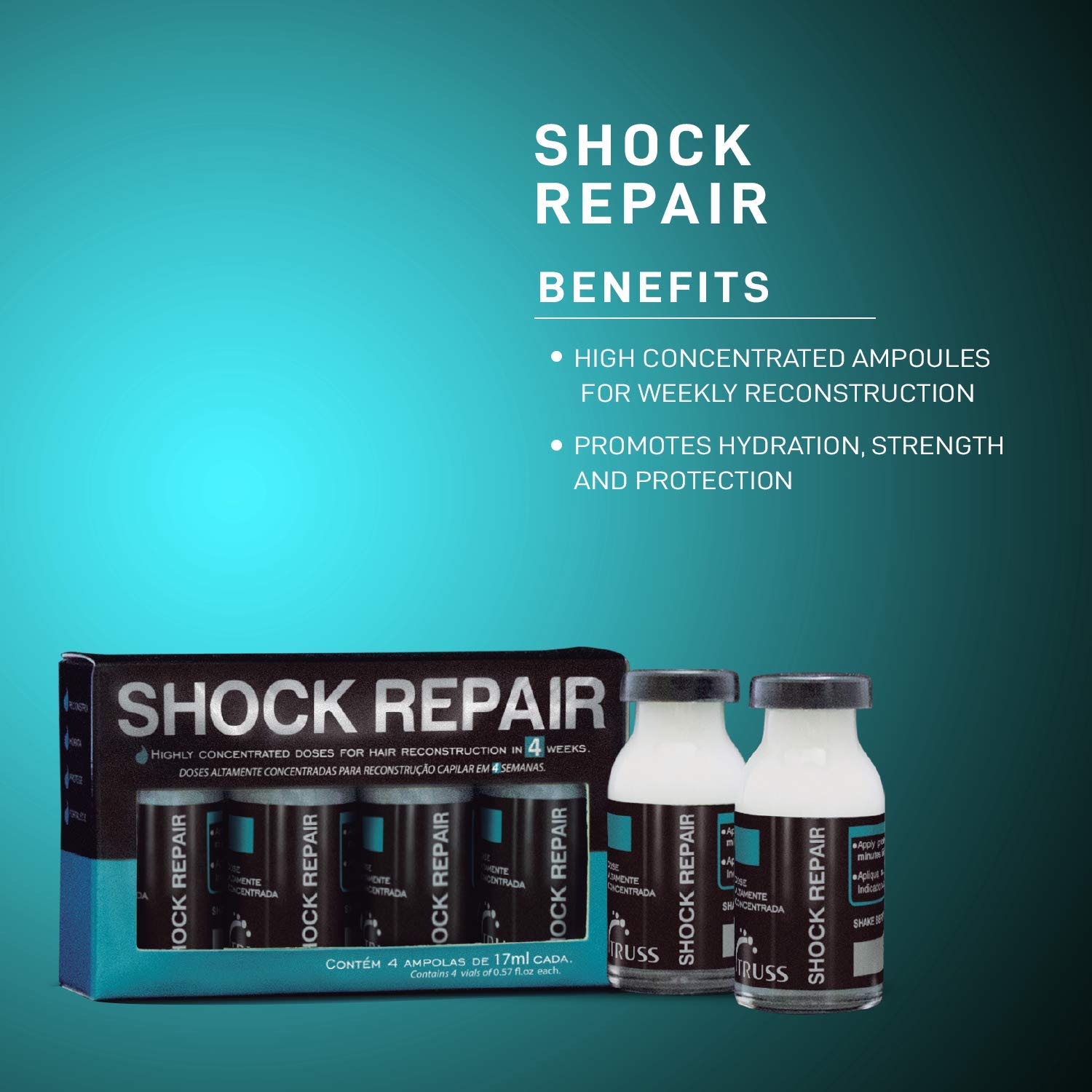 TRUSS Ultra Hydration Plus Shampoo & Conditioner Set with Shock Repair Hair Treatment - Best for Dry, Damaged Hair - Salon Quality Hair Care for Frizz Control & Deep Moisturizing (Perfect for Color-Treated & Chemically Processed Hair)