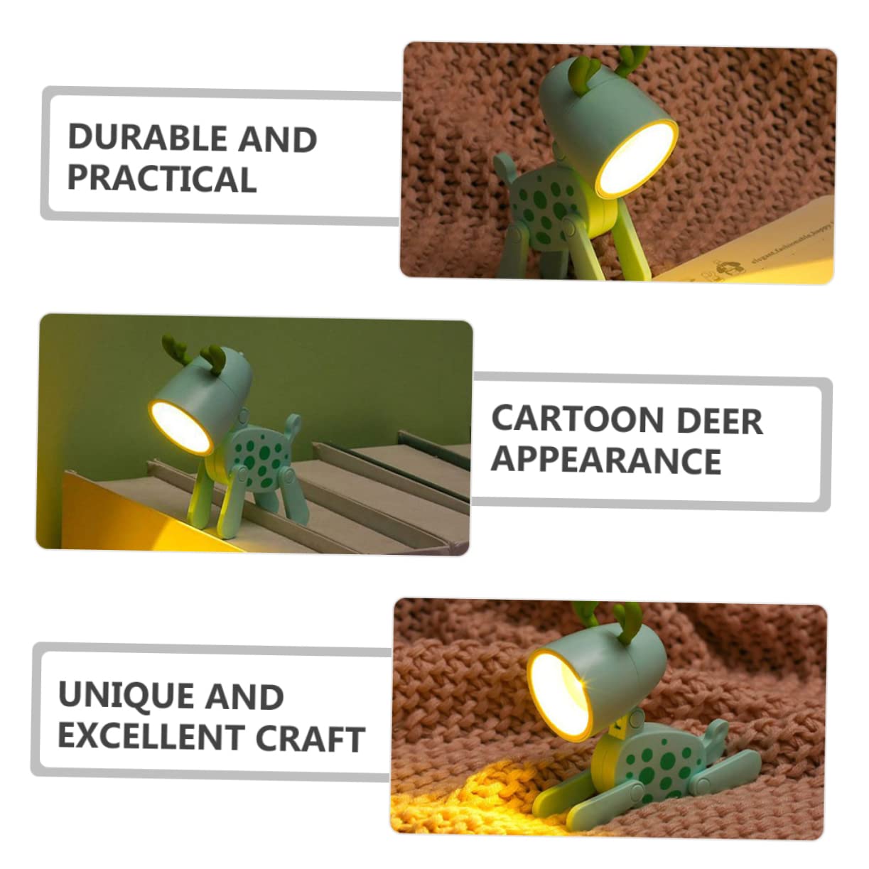 Veemoon Unique Deer Night Light - LED Kids Room Lamp, Creative Decorative Nightlight for Bedroom, Nursery & Children's Playroom - Perfect for Bedtime, Reading & Creating Cozy Atmosphere