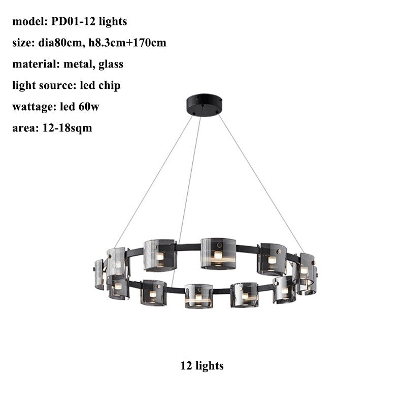 Modern Black Glass Pendant Light - Stylish Kitchen Island Lighting Fixture for Contemporary Dining Room & Bar Counter Decor