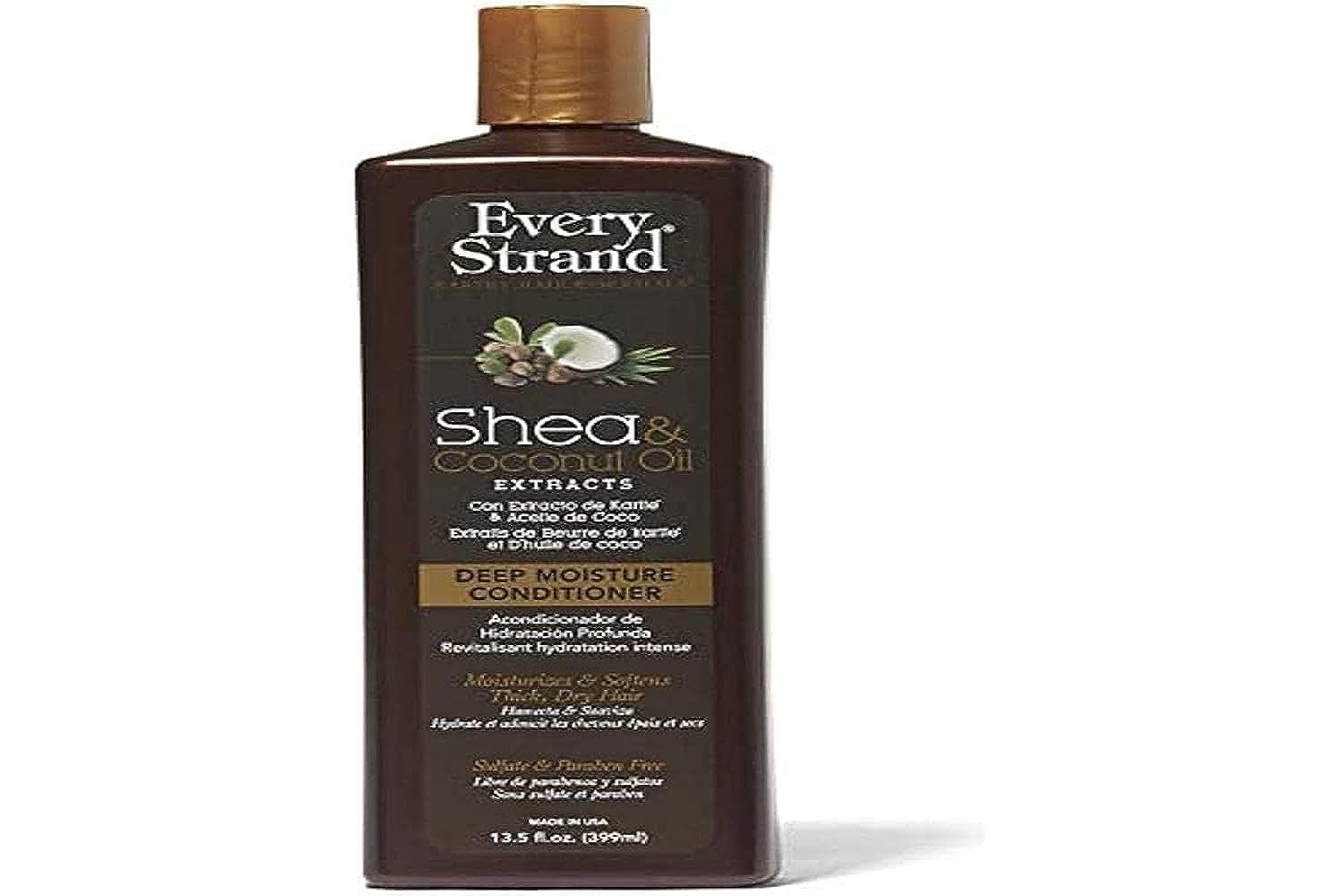 Every Strand Shea & Coconut Oil Deep Moisture Conditioner - Hydrating Hair Treatment for Dry, Damaged Hair - Perfect for Daily Use & Salon-Quality Results at Home