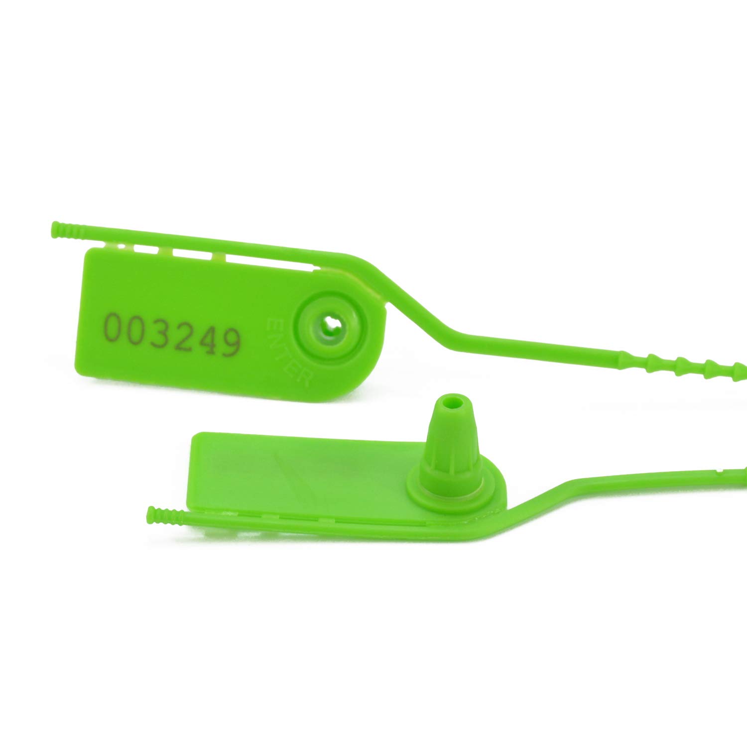 1000 Pull-Tite Tamper-Proof Security Seals - Numbered Plastic Beaded Locks with Adjustable Length (210mm, Green) for Clothing, Shoes & Bag Protection | Ideal for Retail Security, Warehouse Sealing & Luggage Safety