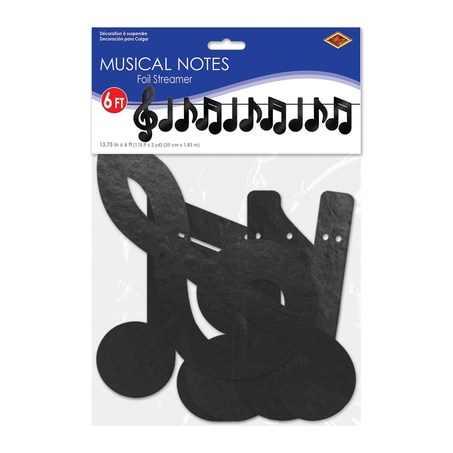 12 Pack Beistle Foil Musical Notes Party Streamers - Colorful Decorations for Birthday Parties, Concerts & Music Themed Events