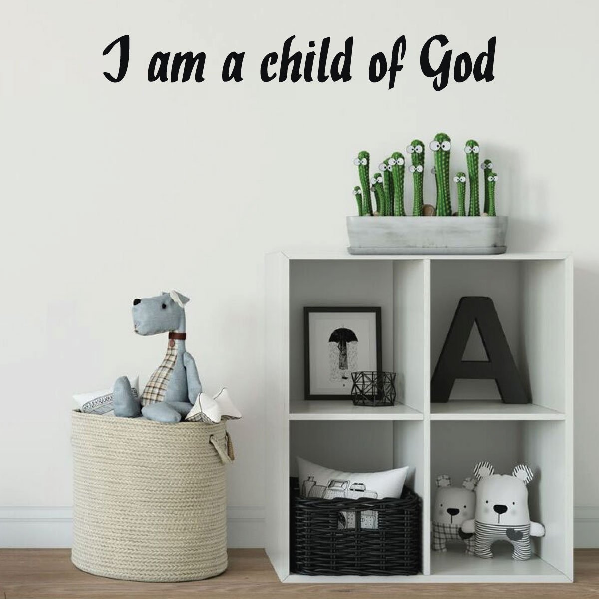 I Am a Child of God - Christian Vinyl Wall Decal for Playroom, Nursery, Kids Bedroom & Church Decor - Inspirational Bible Verse Sticker for Faith-Based Home Decor & Sunday School Classroom