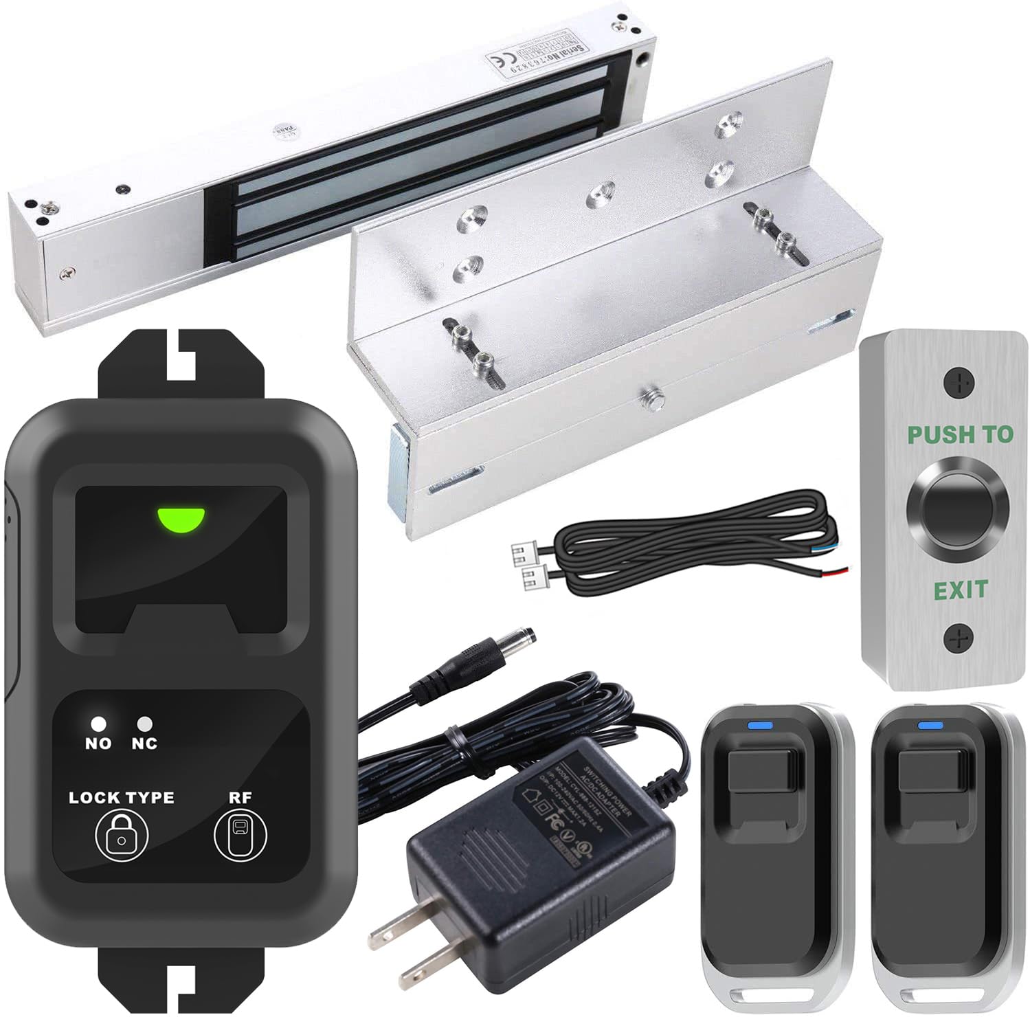 UHPPOTE 600Lbs Heavy Duty Electromagnetic Lock Kit - Access Control System for Inswing Doors with Bracket & Remote Control | Ideal for Office Buildings, Schools, and Secure Facilities