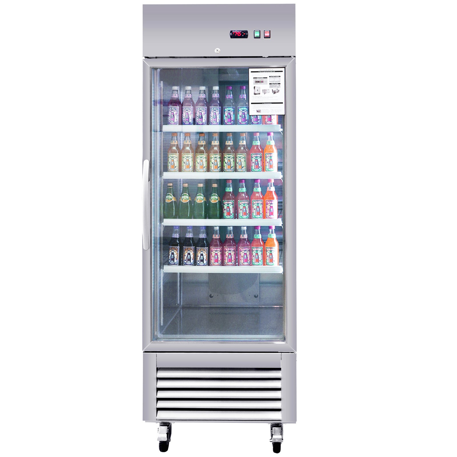 27'W Commercial Refrigerator Freezer - Stainless Steel Construction with Fan Cooling System - Ideal for Restaurants, Grocery Stores & Commercial Kitchens